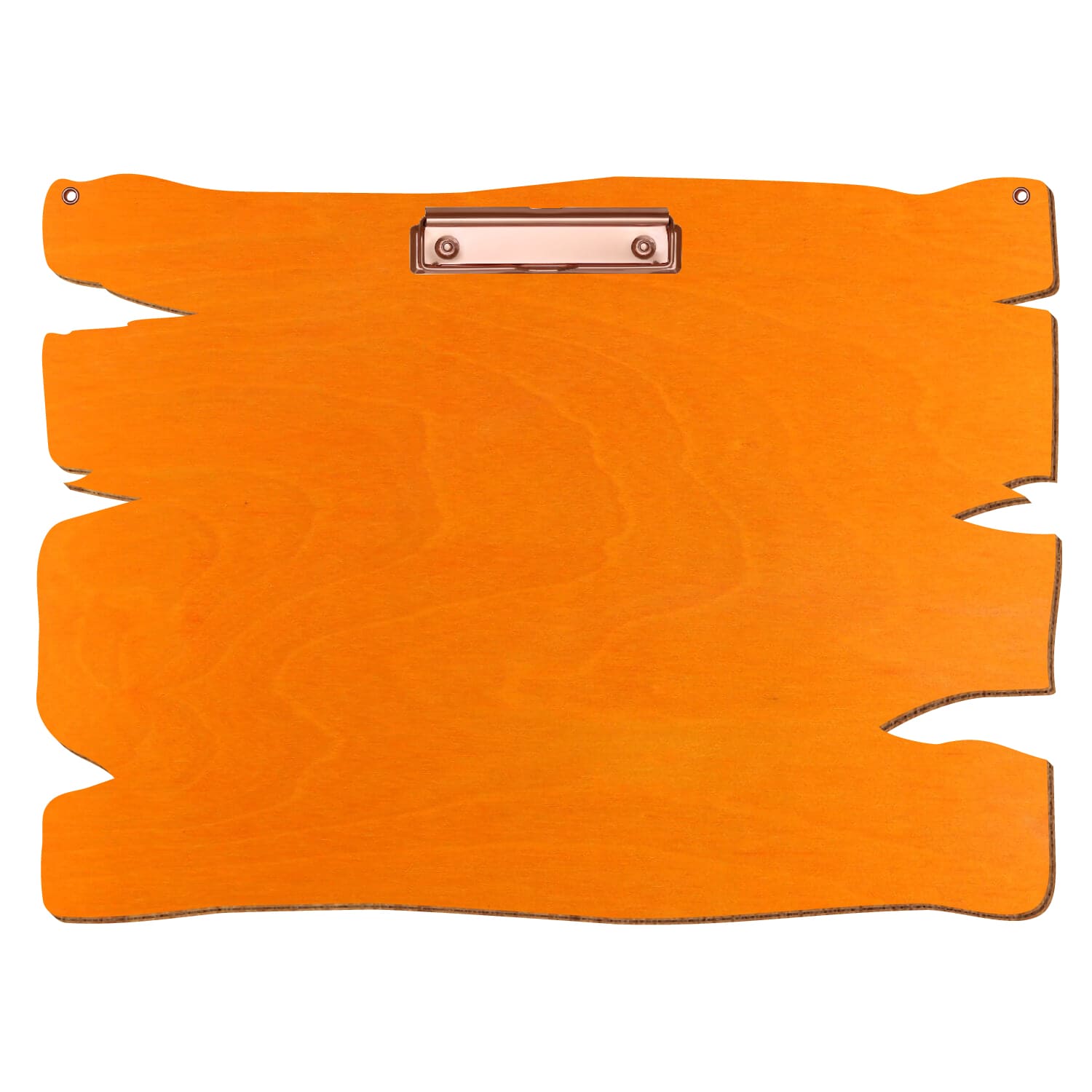 Klemmbrett Holzbrettform mit 2 Ösen Orange A3 querkant Bügelklemme roségold