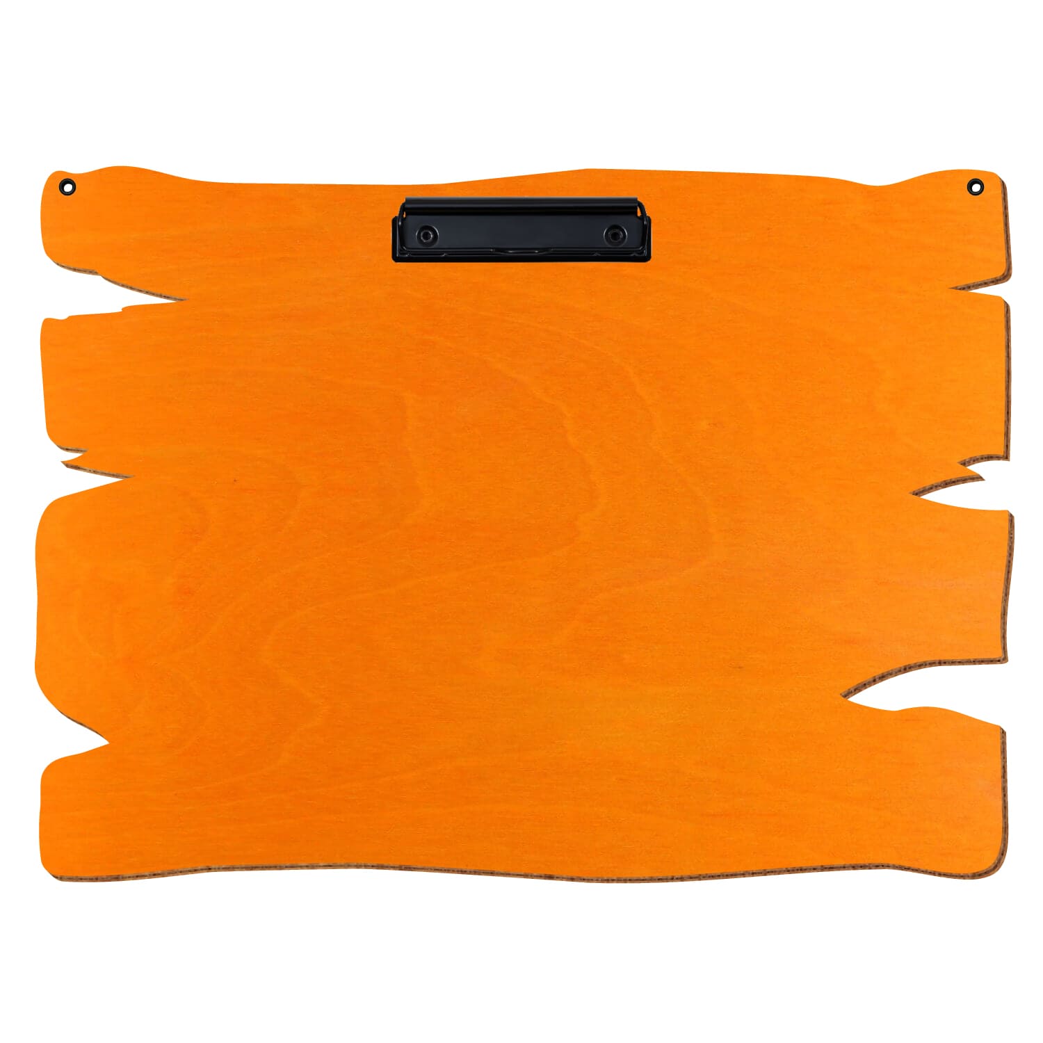 Klemmbrett Holzbrettform mit 2 Ösen Orange A3 querkant Bügelklemme schwarz
