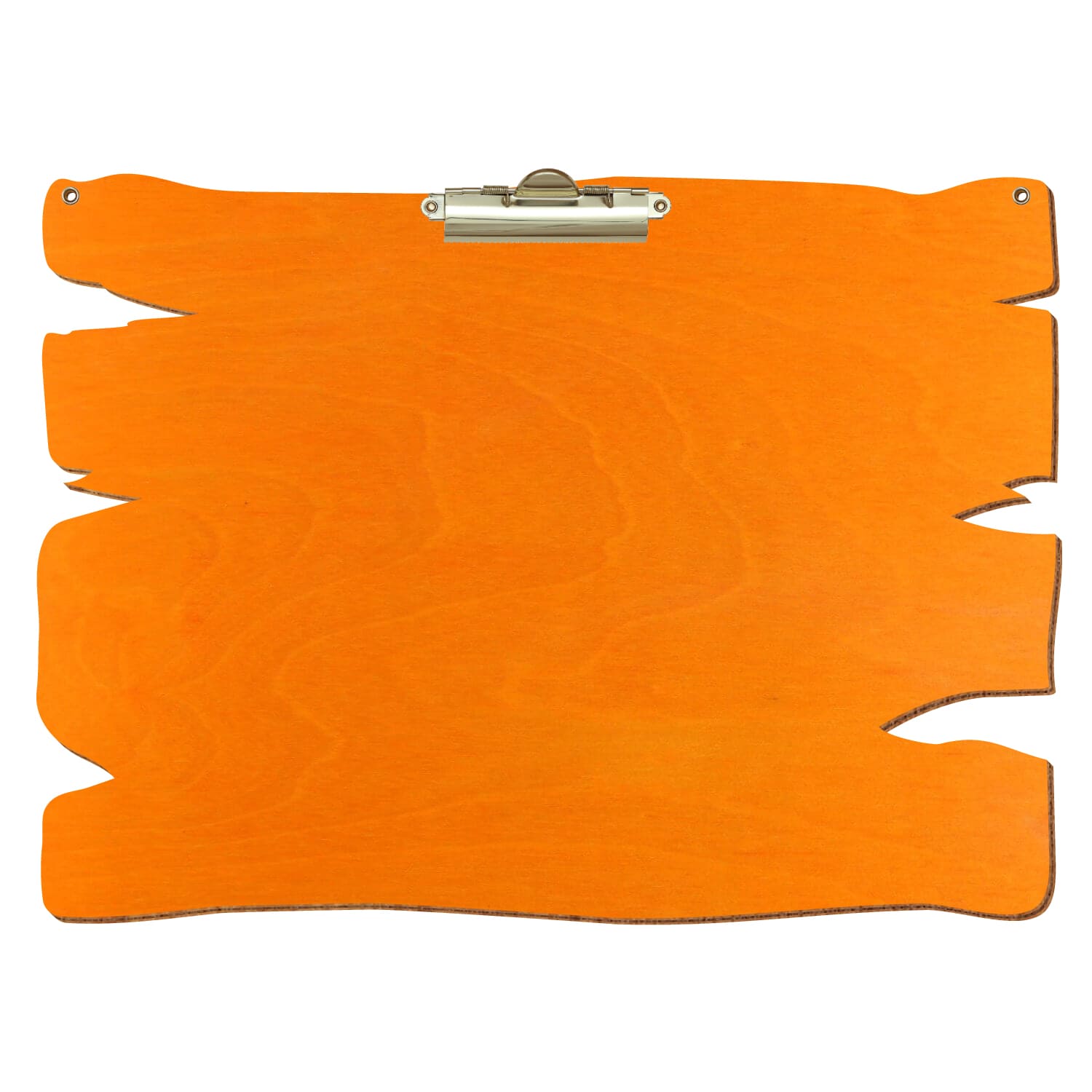 Klemmbrett Holzbrettform mit 2 Ösen Orange A3 querkant Zahnklemme gold
