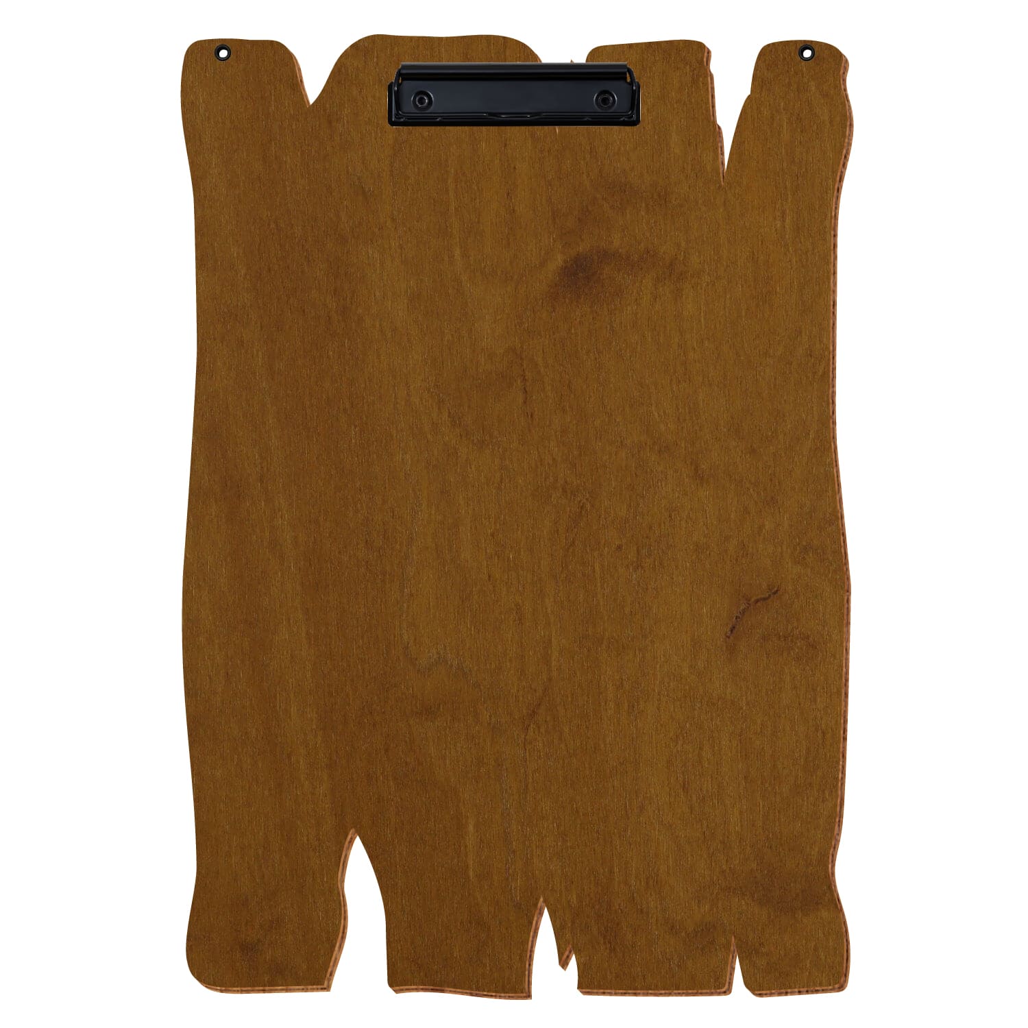 Klemmbrett Holzbrettform mit 2 Ösen Teak A3 hochkant Bügelklemme schwarz