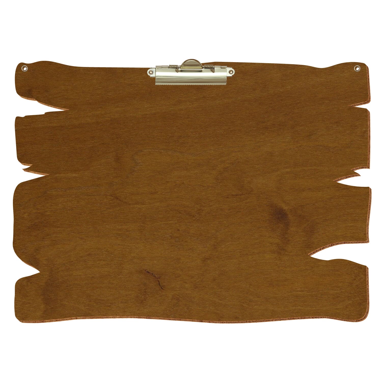 Klemmbrett Holzbrettform mit 2 Ösen Teak A3 querkant Zahnklemme gold
