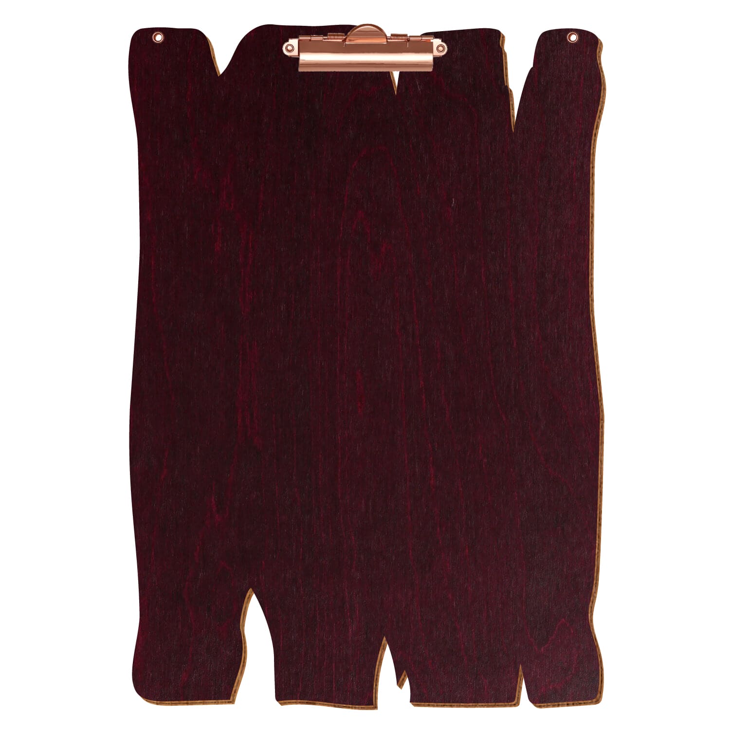 Klemmbrett Holzbrettform mit 2 Ösen Violett A3 hochkant Zahnklemme roségold