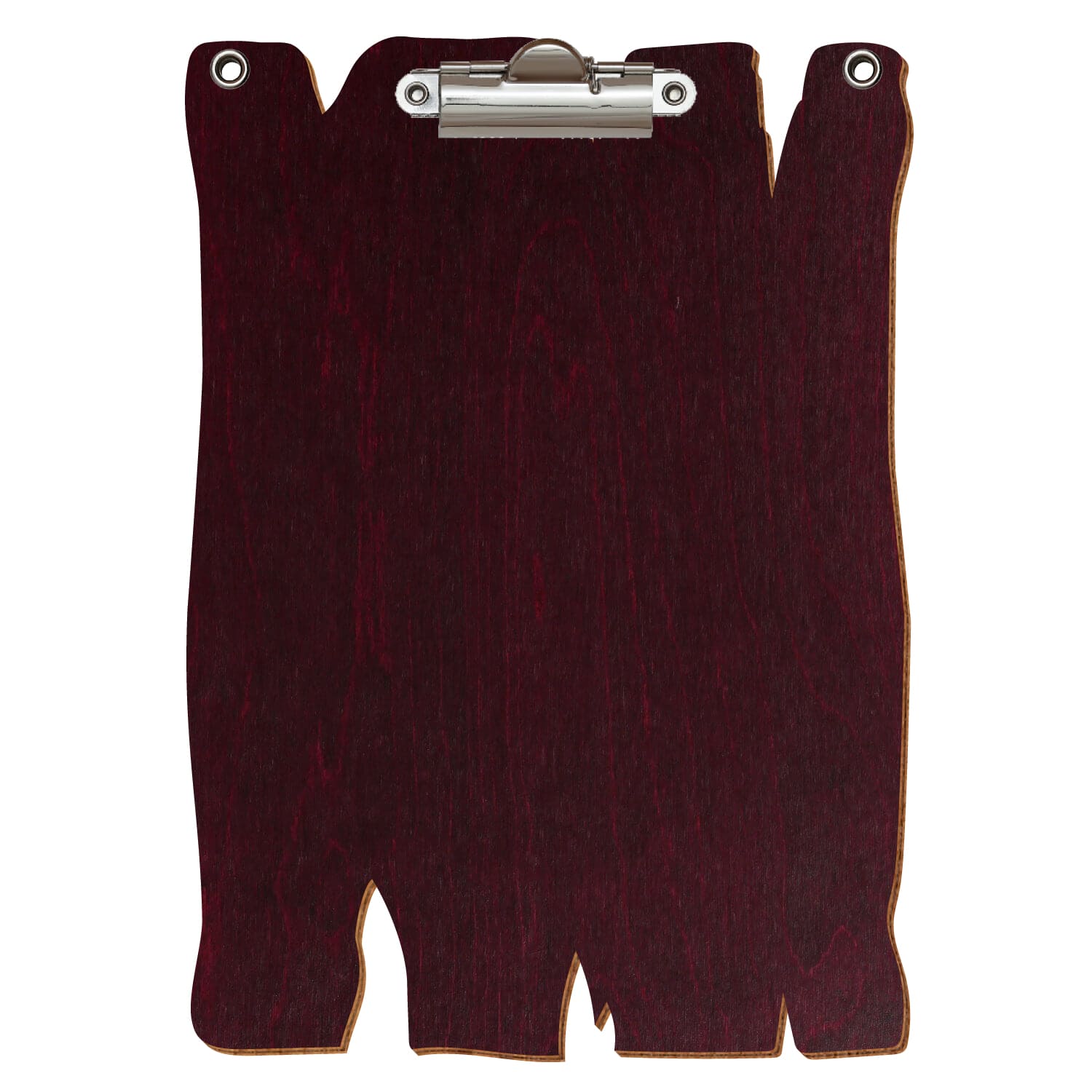 Klemmbrett Holzbrettform mit 2 Ösen Violett A5 hochkant Zahnklemme silber