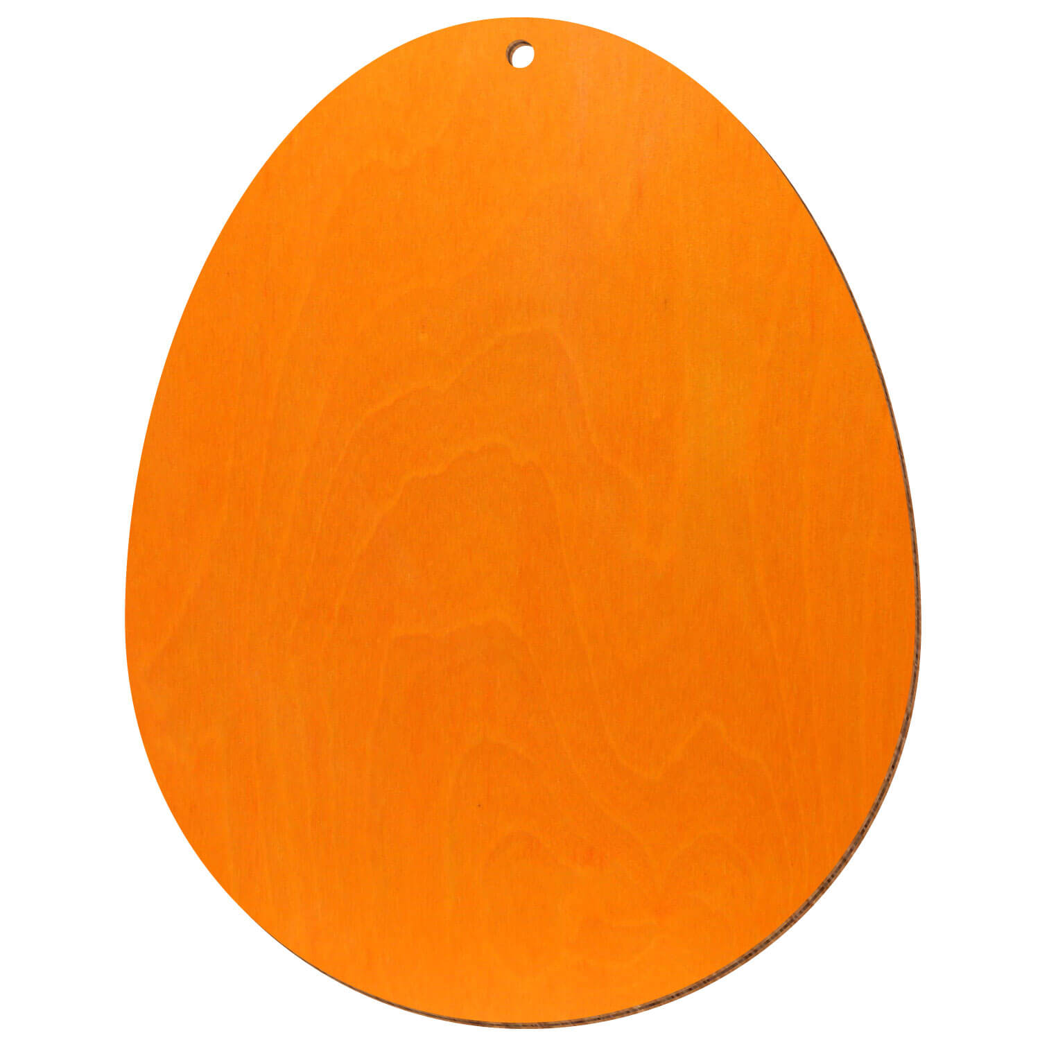 oranges Holzosterei aus Birkensperrholz mit Aufhängeloch