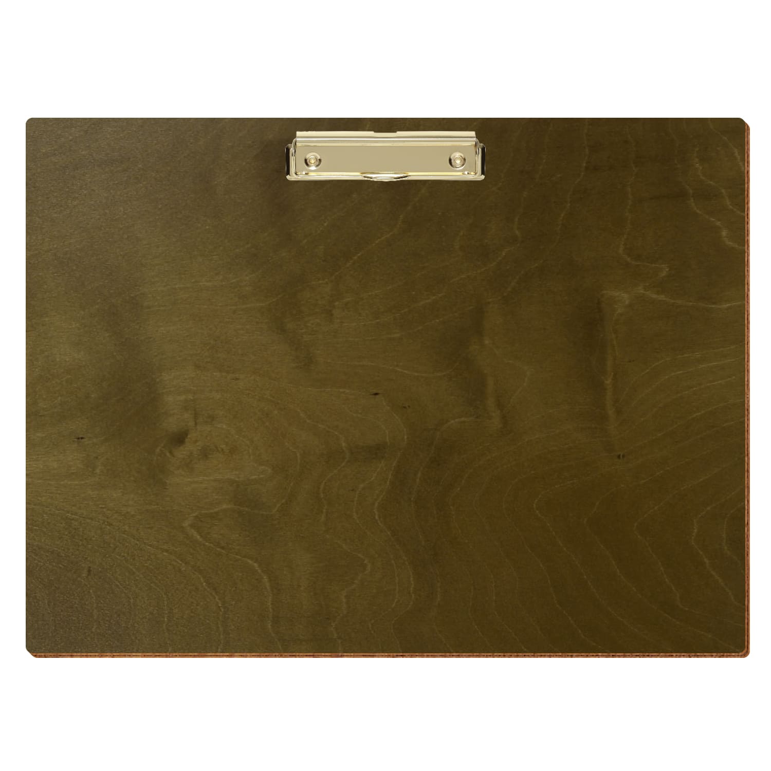 Klemmbrett Standardform Nussbaum hell A3 querkant Bügelklemme gold