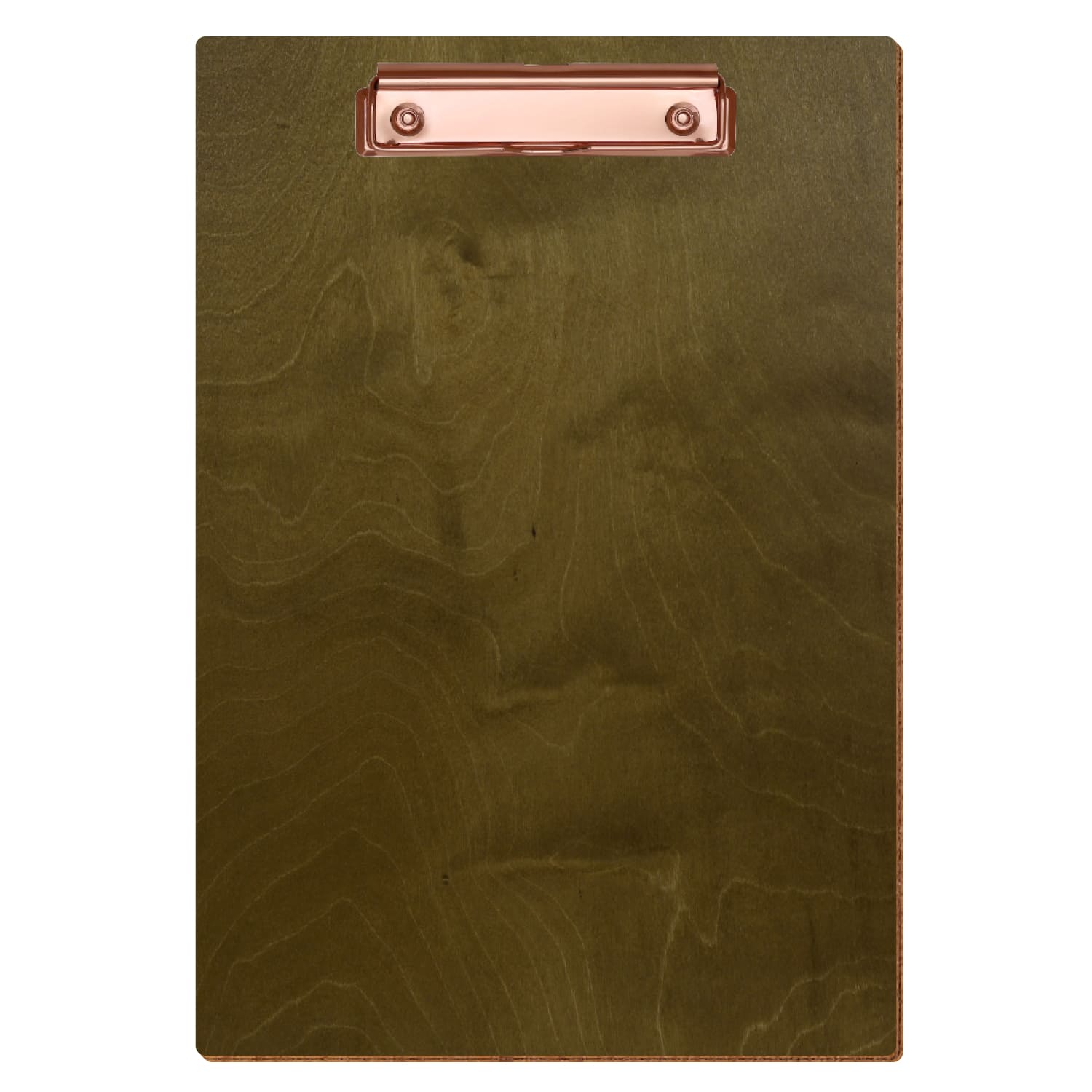Klemmbrett Standardform Nussbaum hell A4 hochkant Bügelklemme roségold