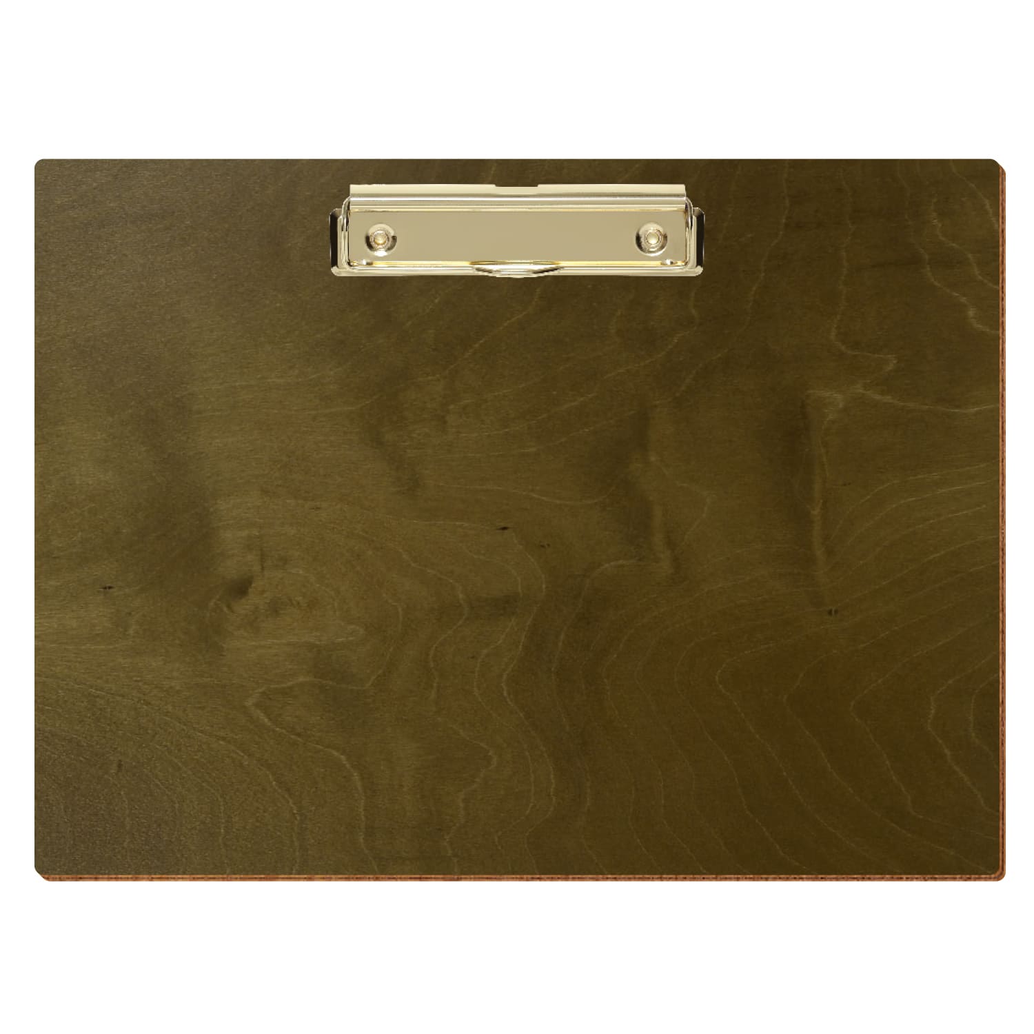 Klemmbrett Standardform Nussbaum hell A4 querkant Bügelklemme gold