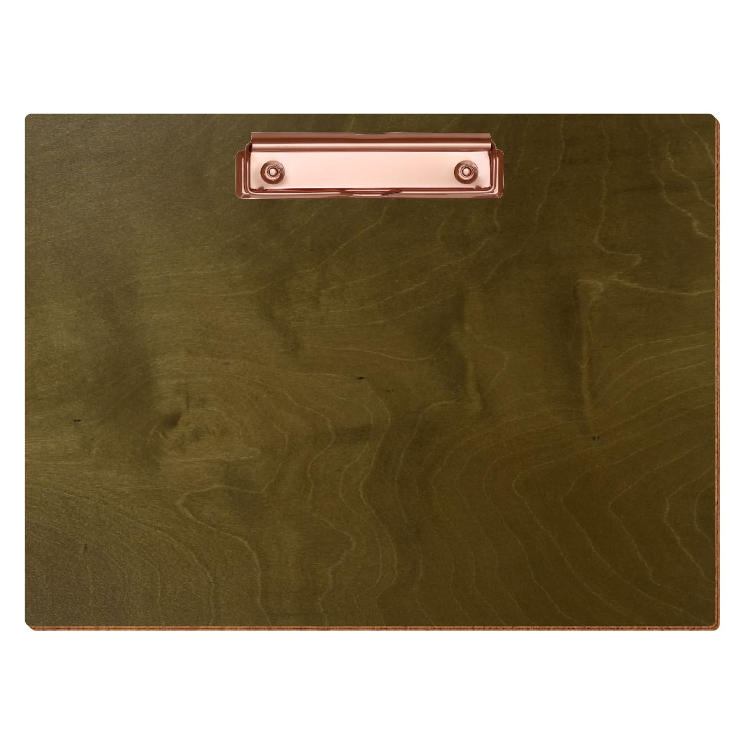 Klemmbrett Standardform Nussbaum hell A4 querkant Bügelklemme roségold