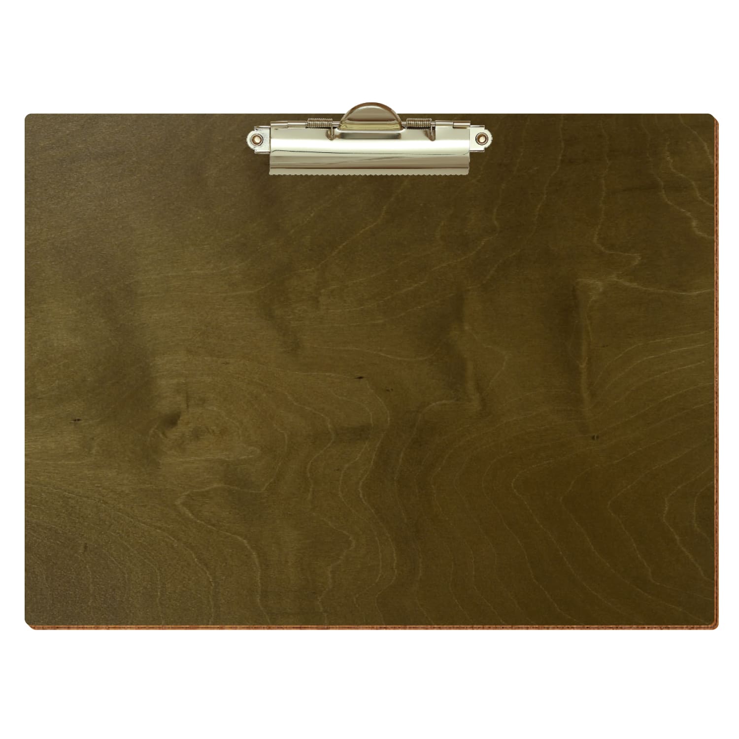 Klemmbrett Standardform Nussbaum hell A4 querkant Zahnklemme gold