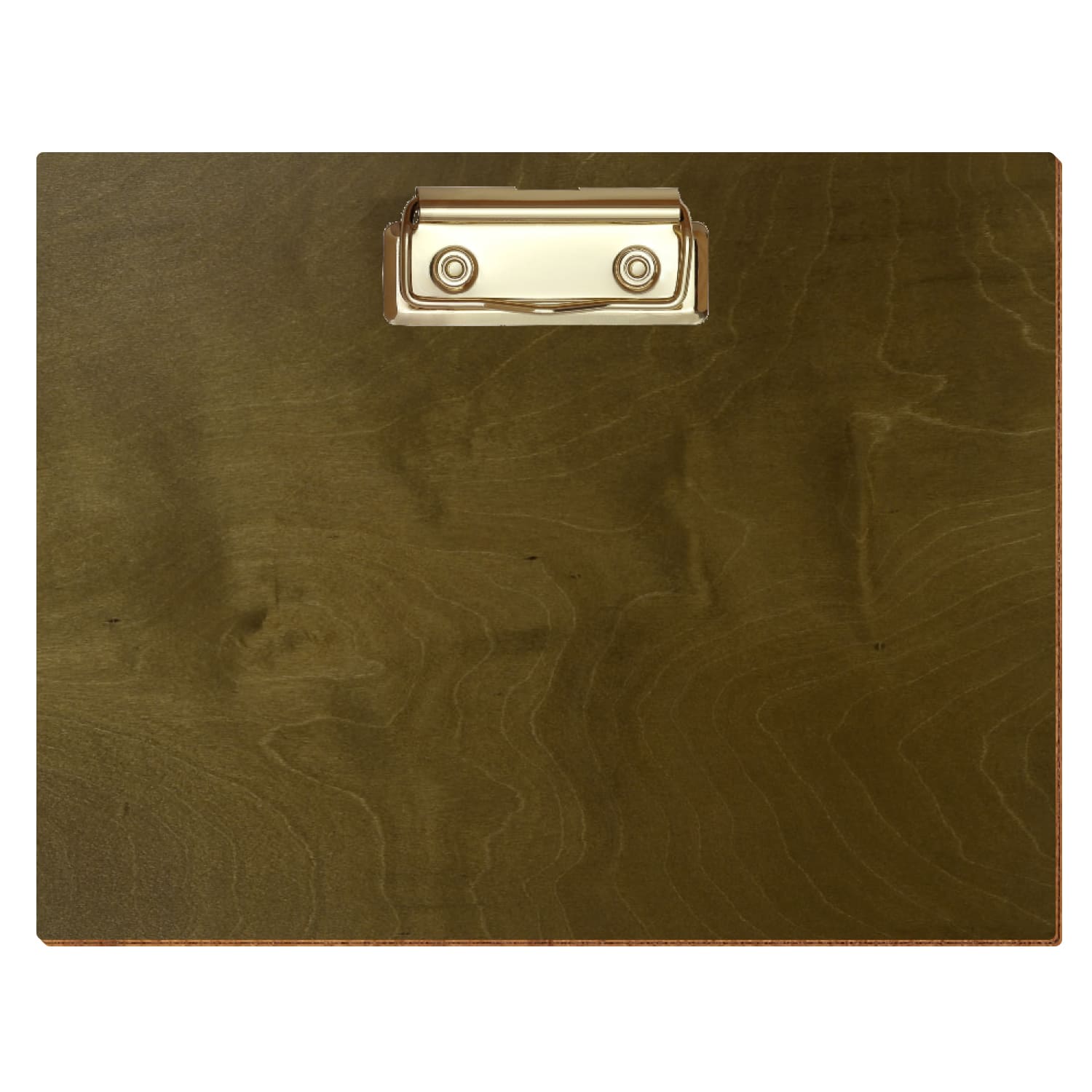 Klemmbrett Standardform Nussbaum hell A5 querkant Bügelklemme gold