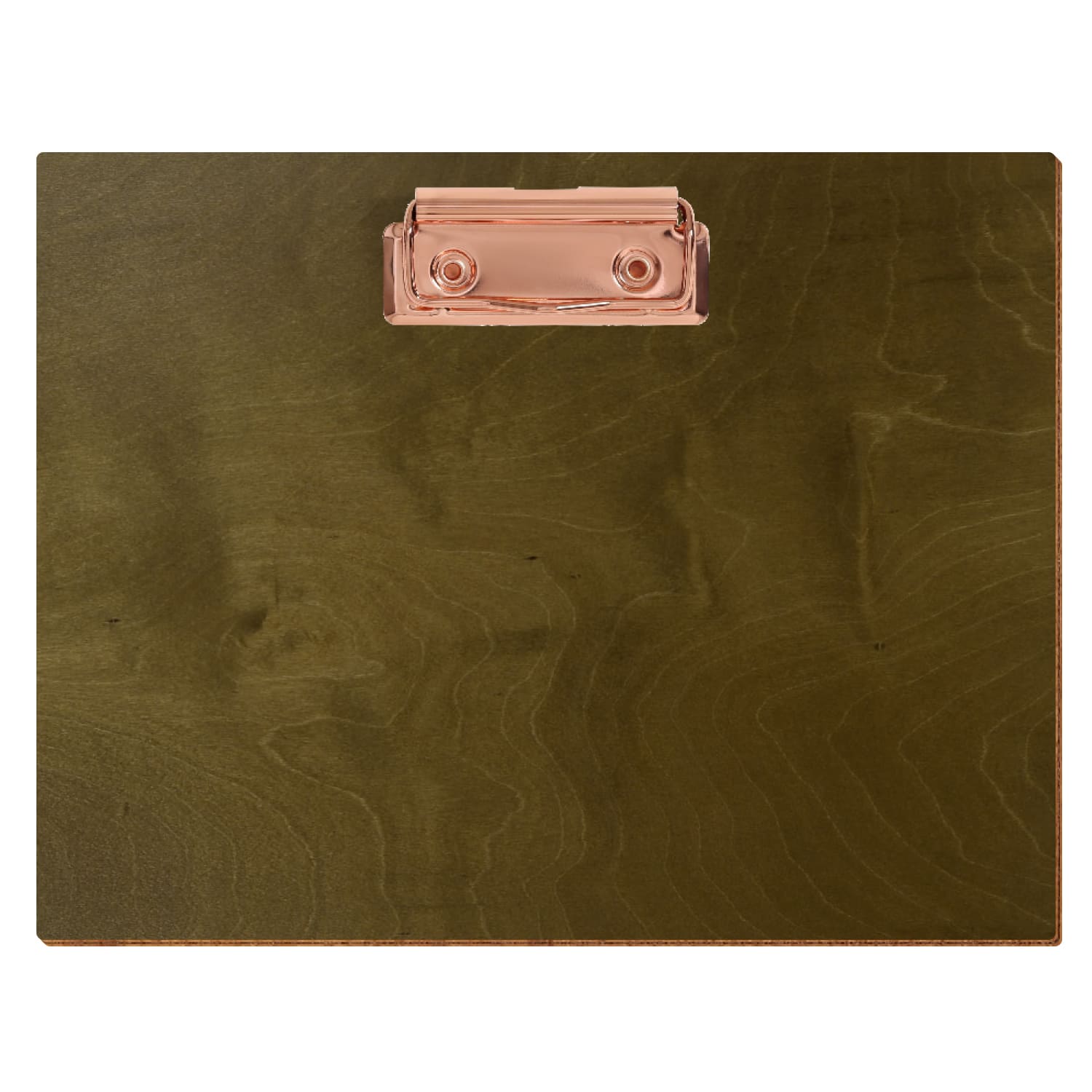 Klemmbrett Standardform Nussbaum hell A5 querkant Bügelklemme roségold