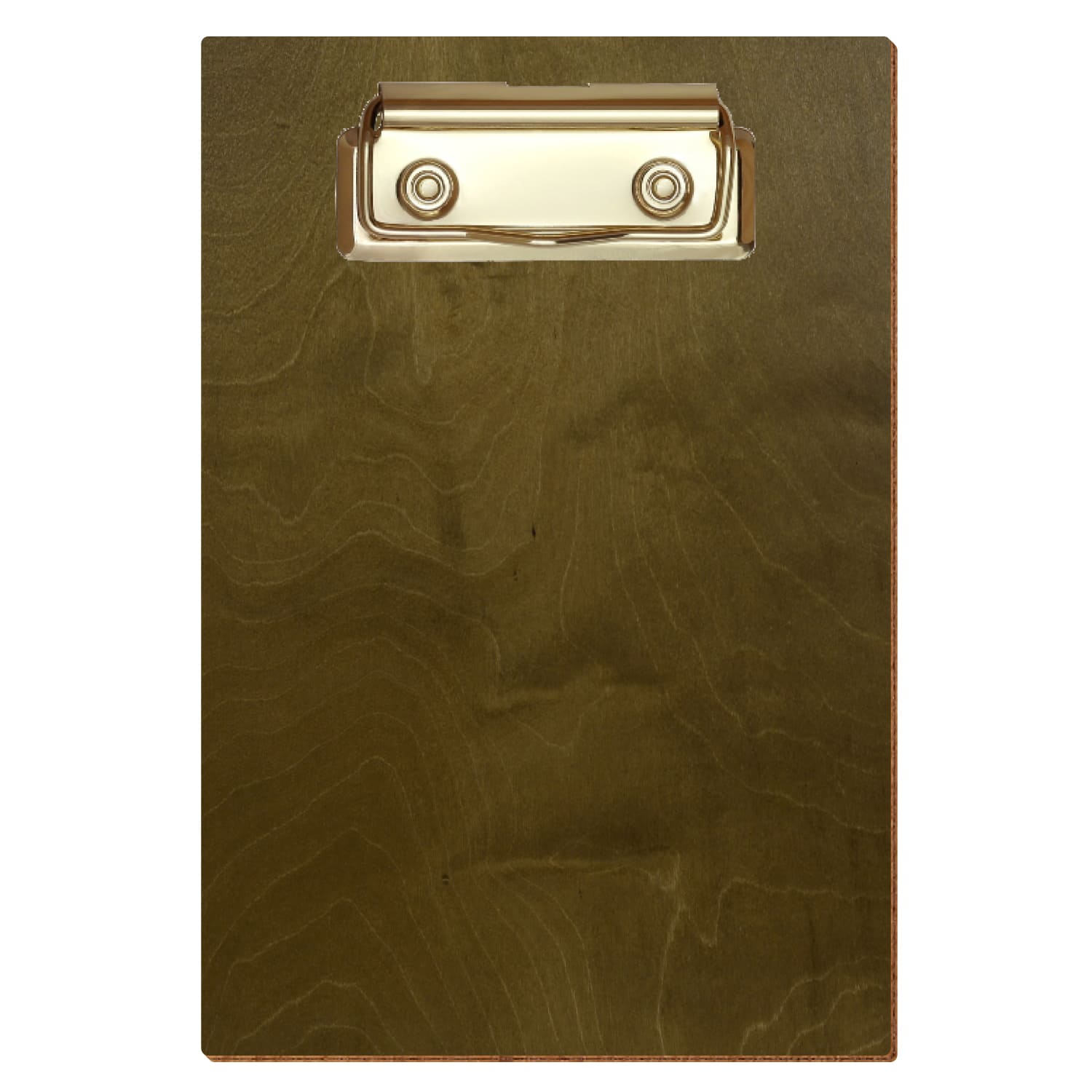 Klemmbrett Standardform Nussbaum hell A6 hochkant Bügelklemme gold