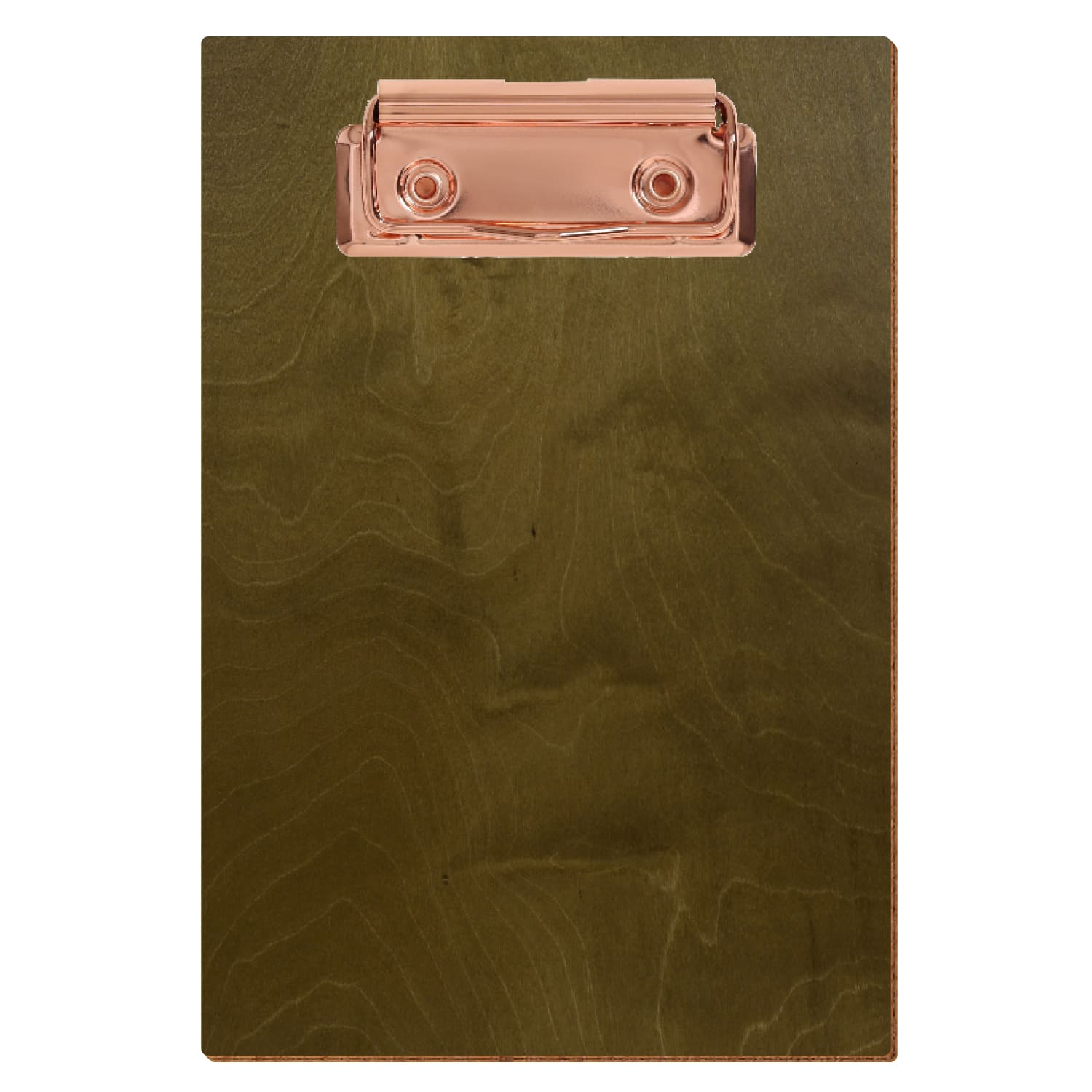 Klemmbrett Standardform Nussbaum hell A6 hochkant Bügelklemme roségold
