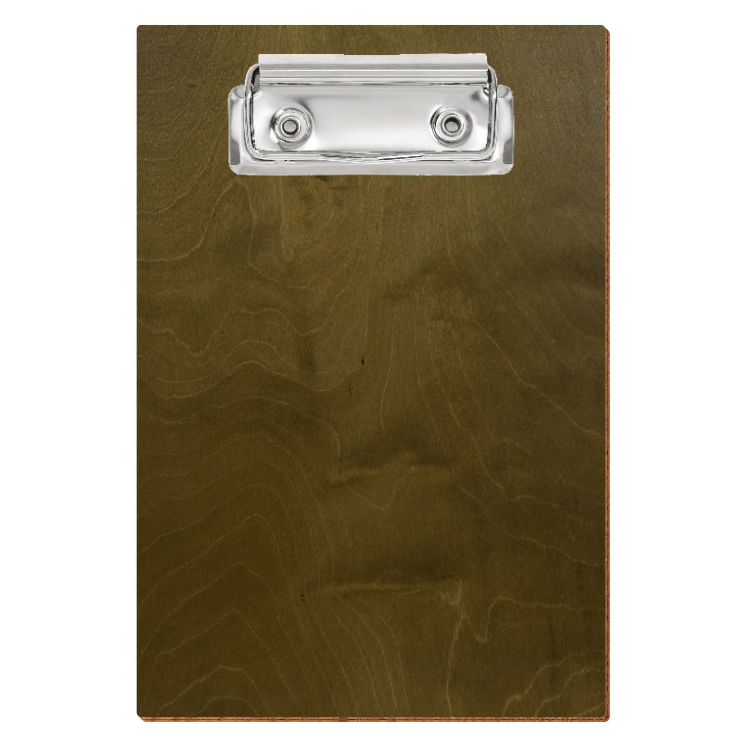 Klemmbrett Standardform Nussbaum hell A6 hochkant Bügelklemme silber