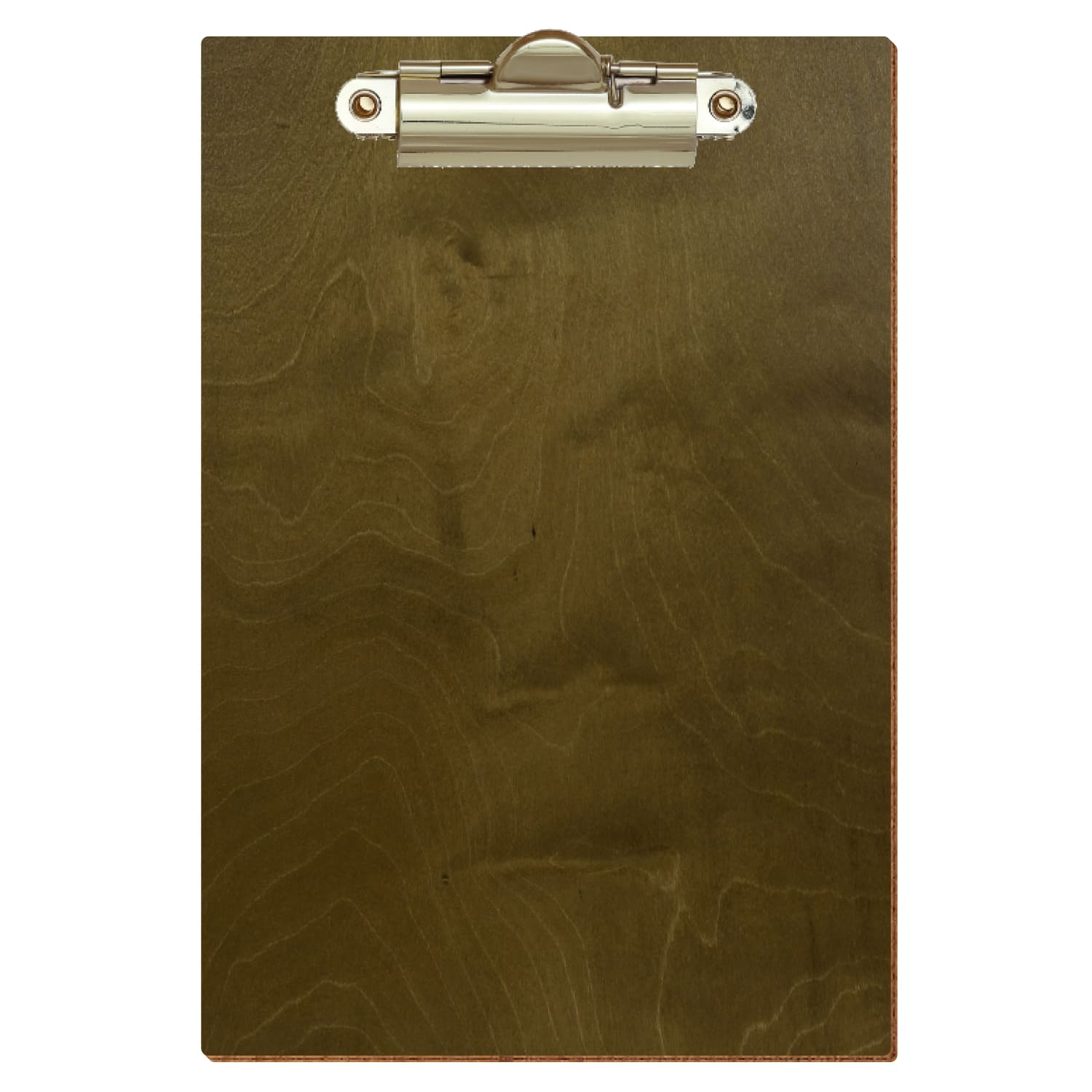 Klemmbrett Standardform Nussbaum hell A6 hochkant Zahnklemme gold