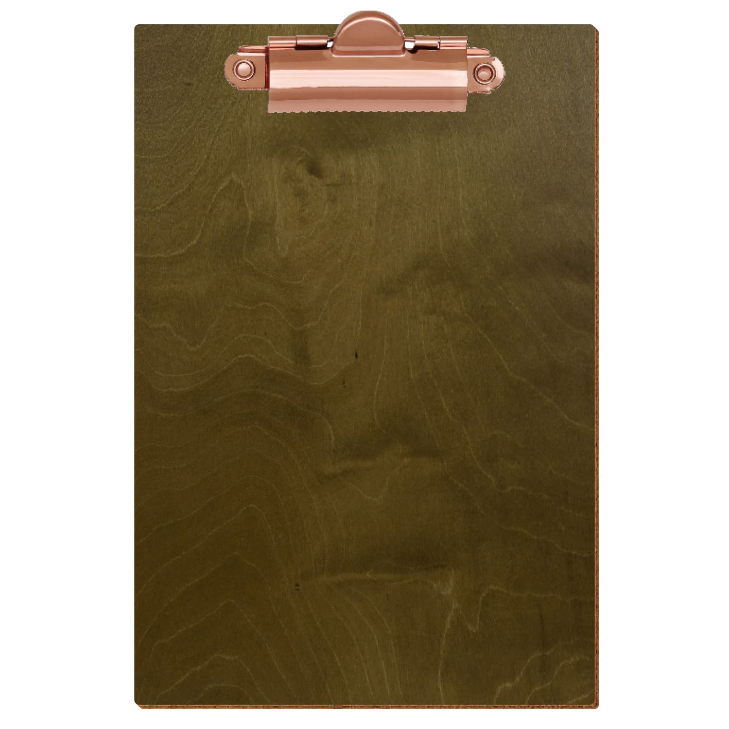 Klemmbrett Standardform Nussbaum hell A6 hochkant Zahnklemme roségold