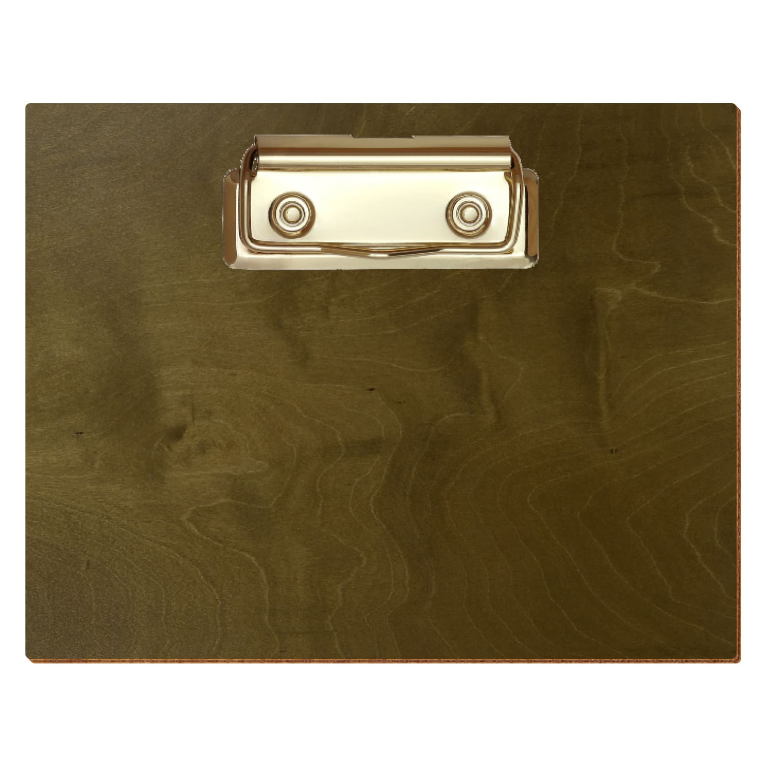 Klemmbrett Standardform Nussbaum hell A6 querkant Bügelklemme gold