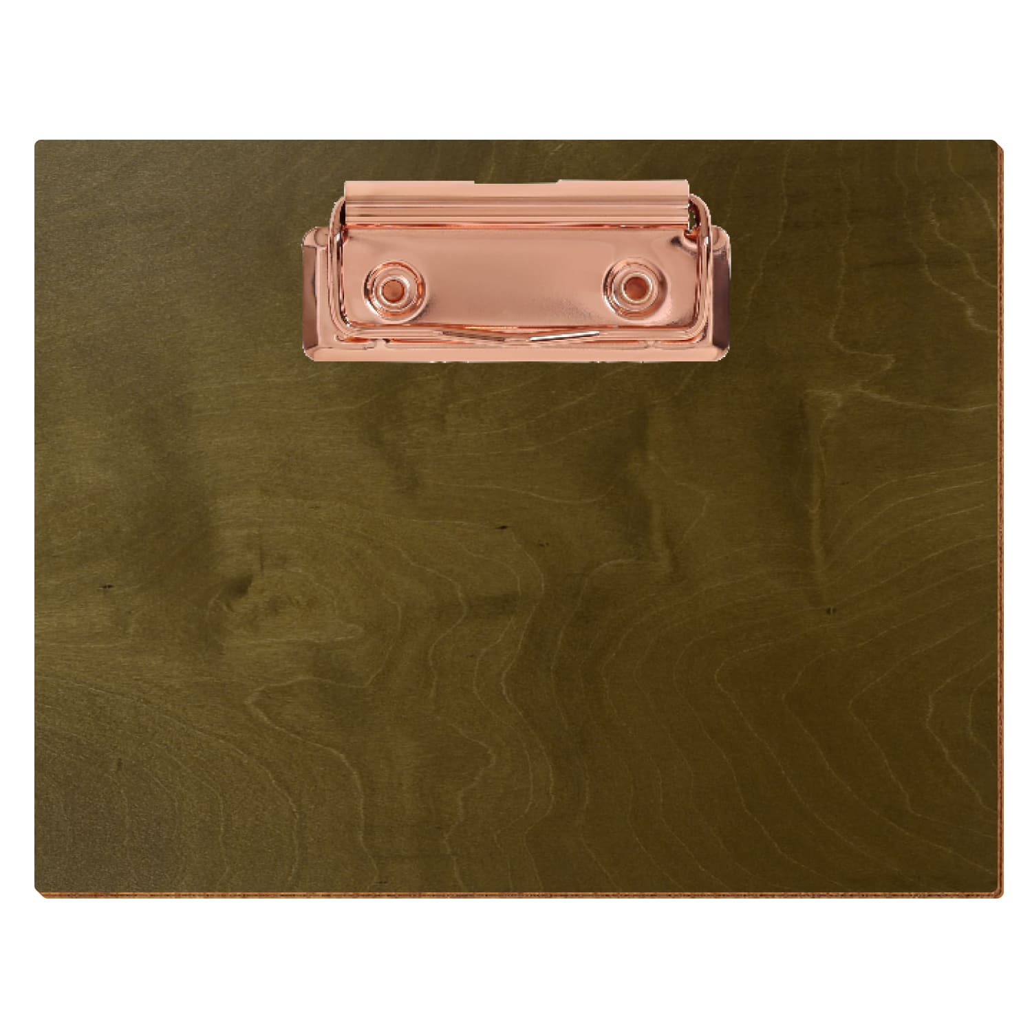 Klemmbrett Standardform Nussbaum hell A6 querkant Bügelklemme roségold