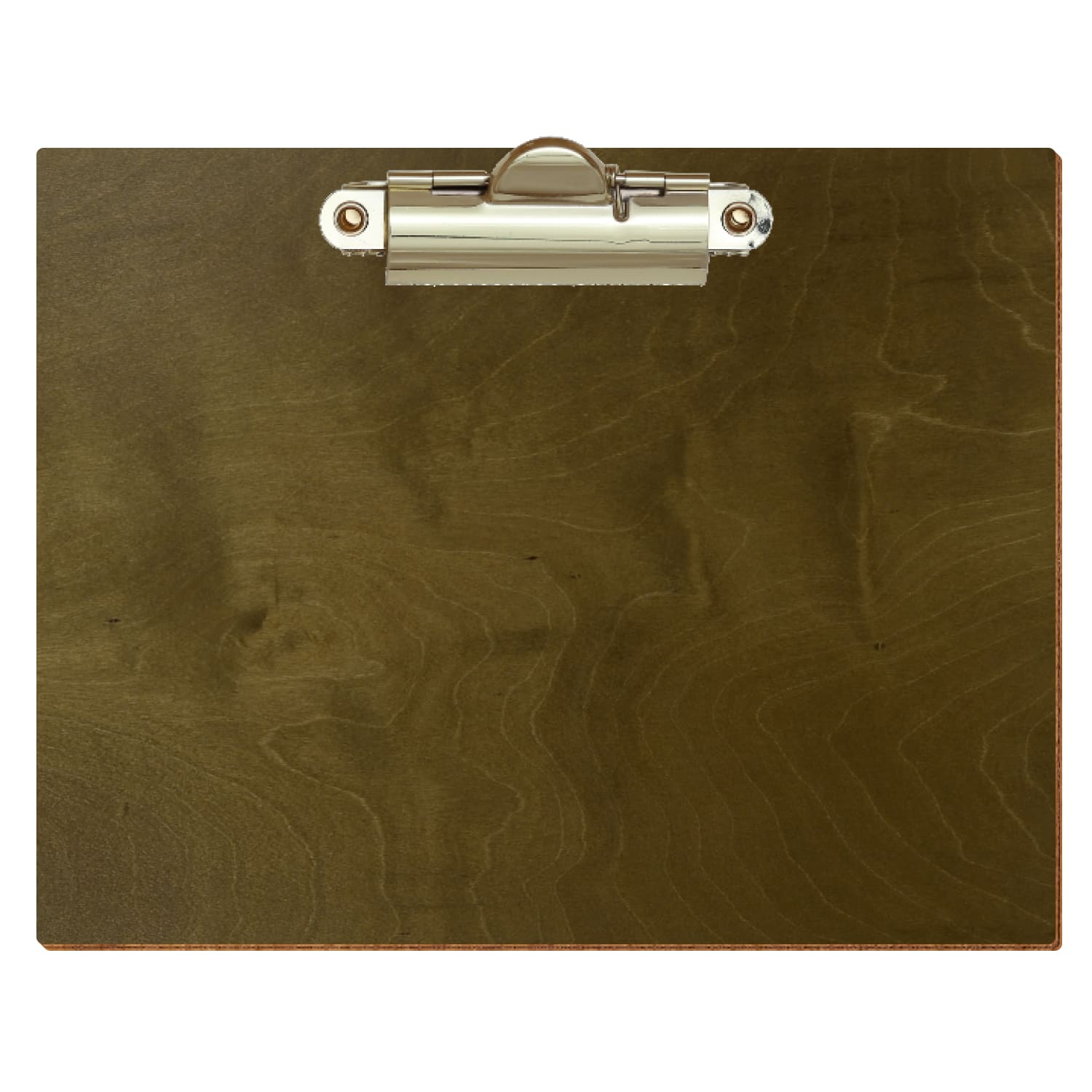 Klemmbrett Standardform Nussbaum hell A6 querkant Zahnklemme gold