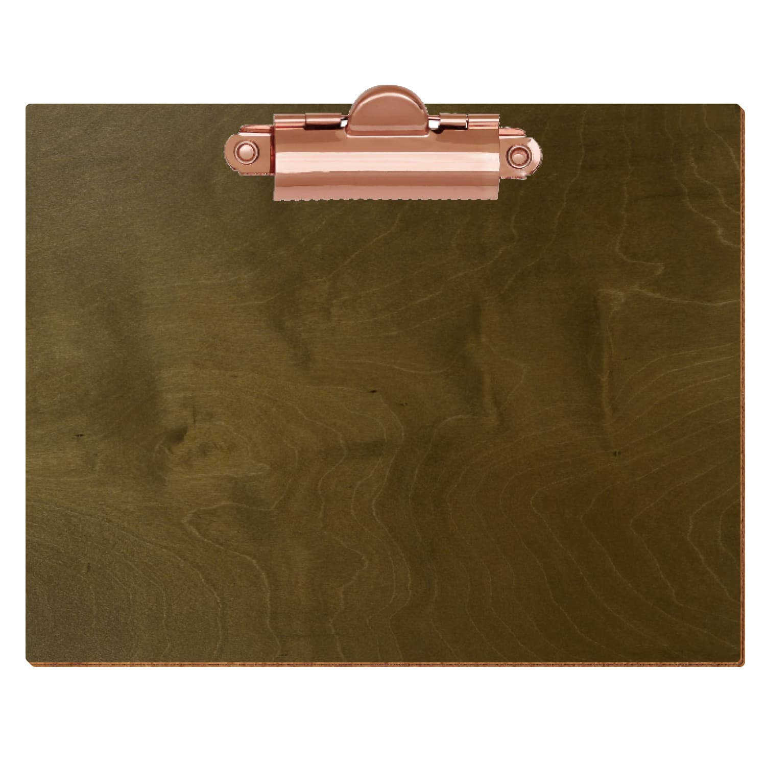 Klemmbrett Standardform Nussbaum hell A6 querkant Zahnklemme roségold