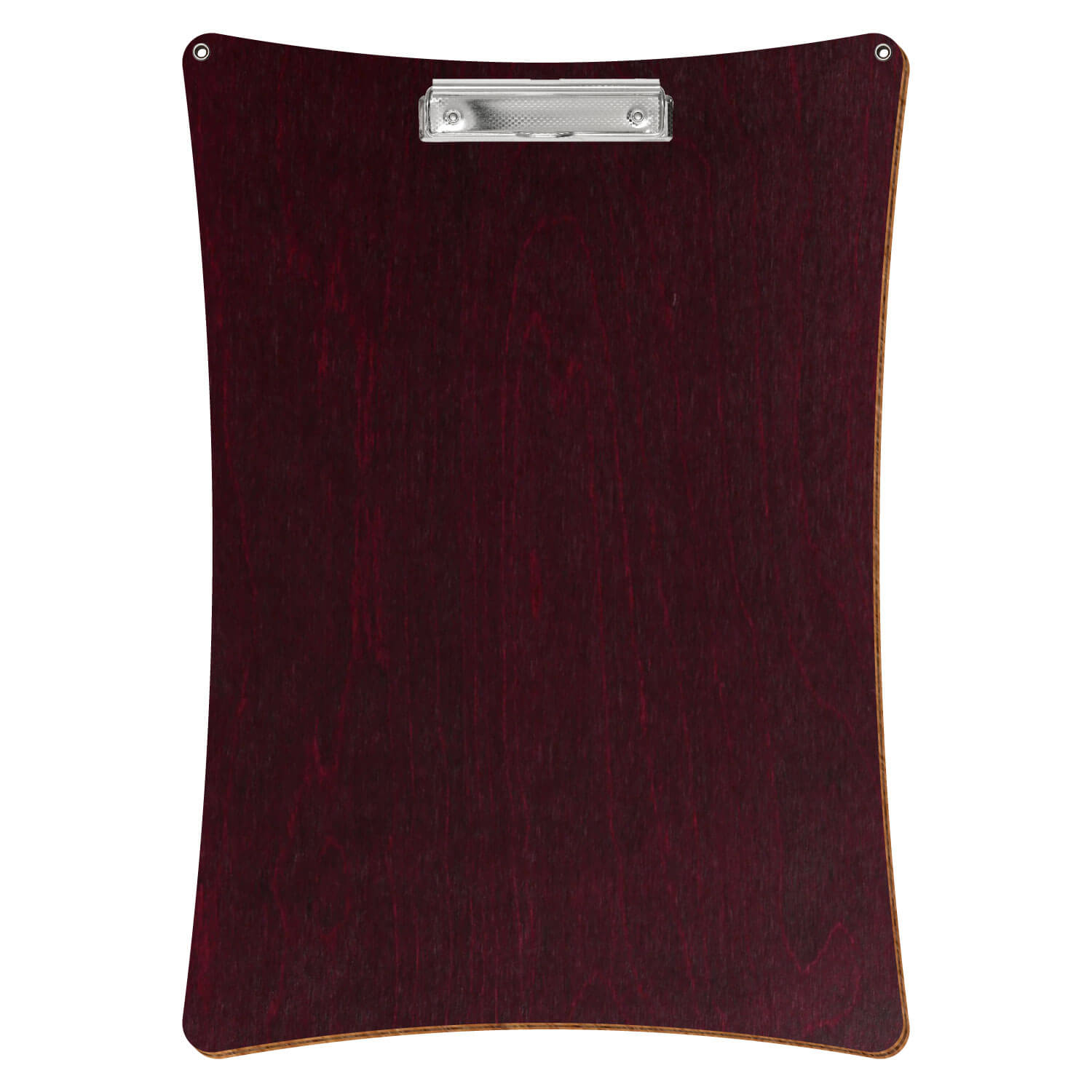 Bütic Holz-Klemmbrett konkav violett mit Aufhängeösen in A3 hochkant mit carbon-silberner Bügelklemme