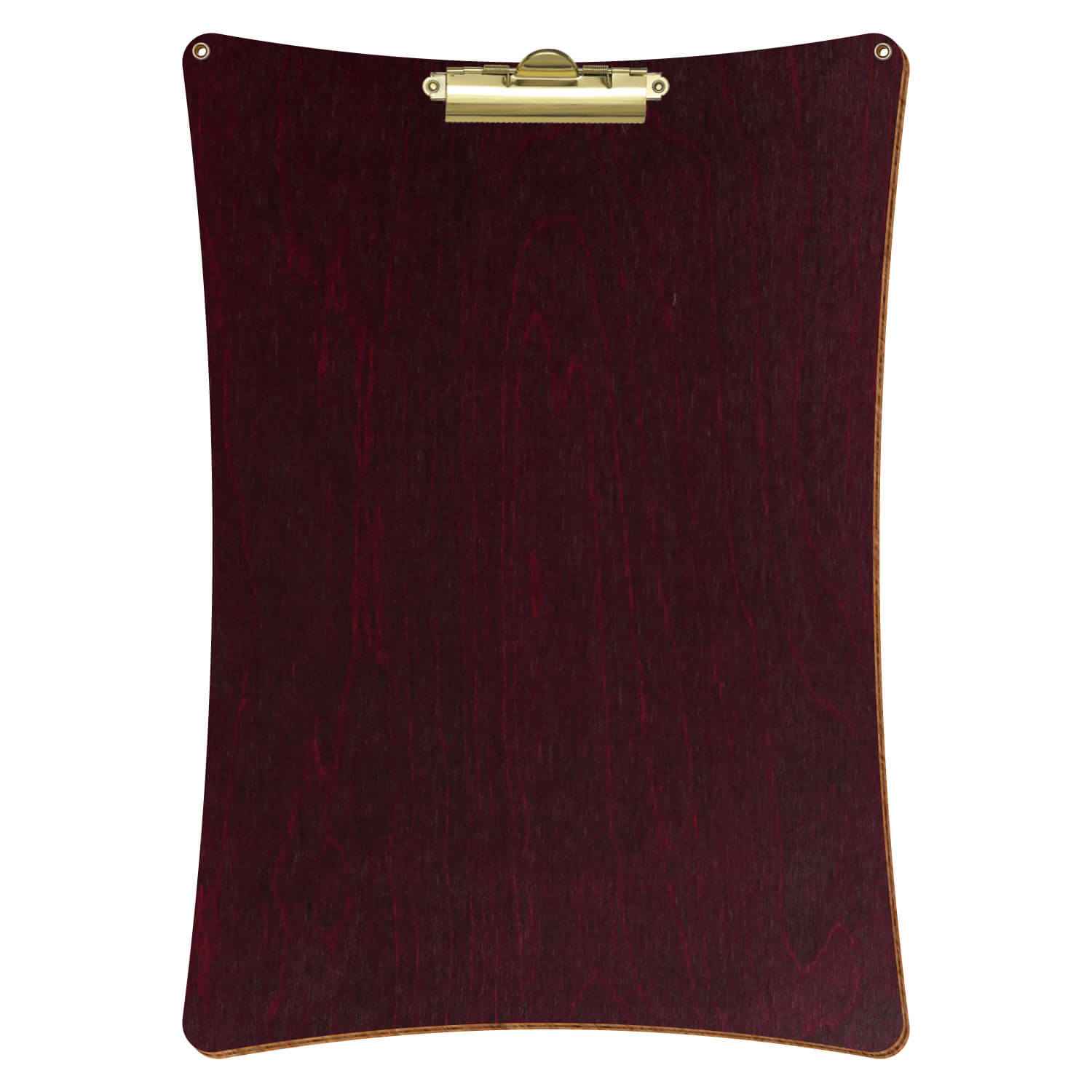 Bütic Holz-Klemmbrett konkav violett mit Aufhängeösen in A3 hochkant mit goldener Zahnklemme