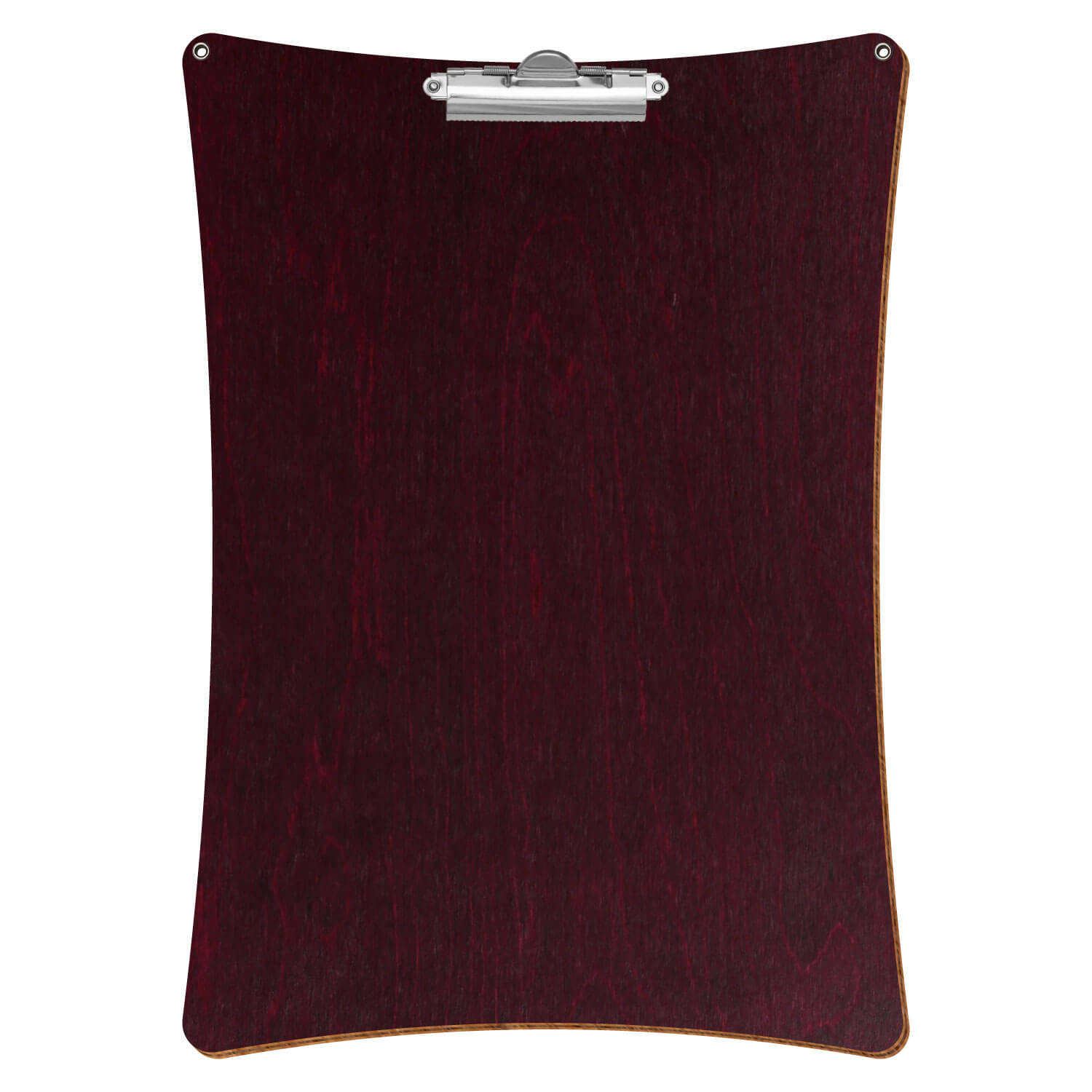 Bütic Holz-Klemmbrett konkav violett mit Aufhängeösen in A3 hochkant mit silberner Zahnklemme