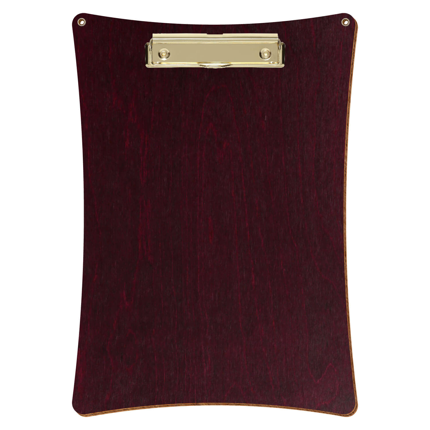 Bütic Holz-Klemmbrett konkav violett mit Aufhängeösen in A4 hochkant mit goldener Bügelklemme
