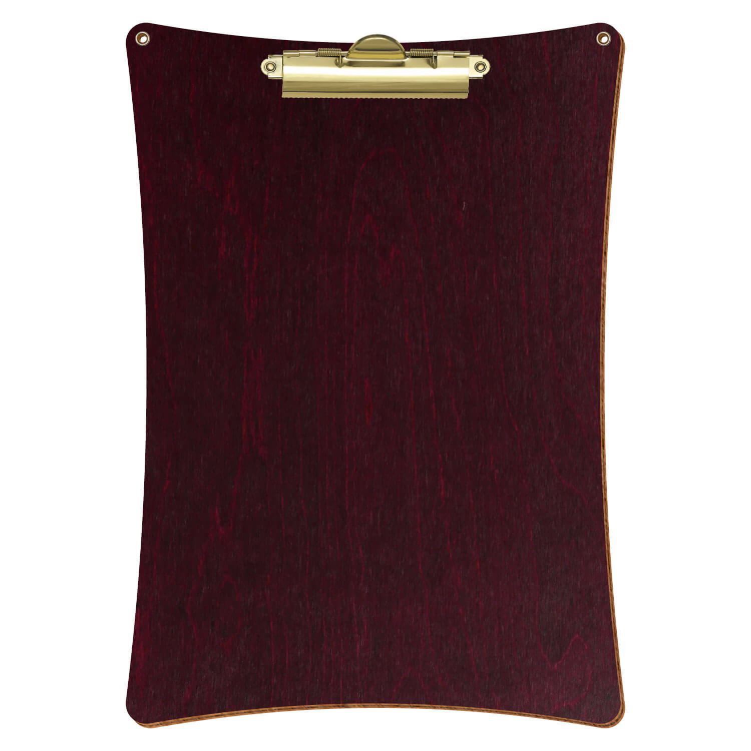 Bütic Holz-Klemmbrett konkav violett mit Aufhängeösen in A4 hochkant mit goldener Zahnklemme