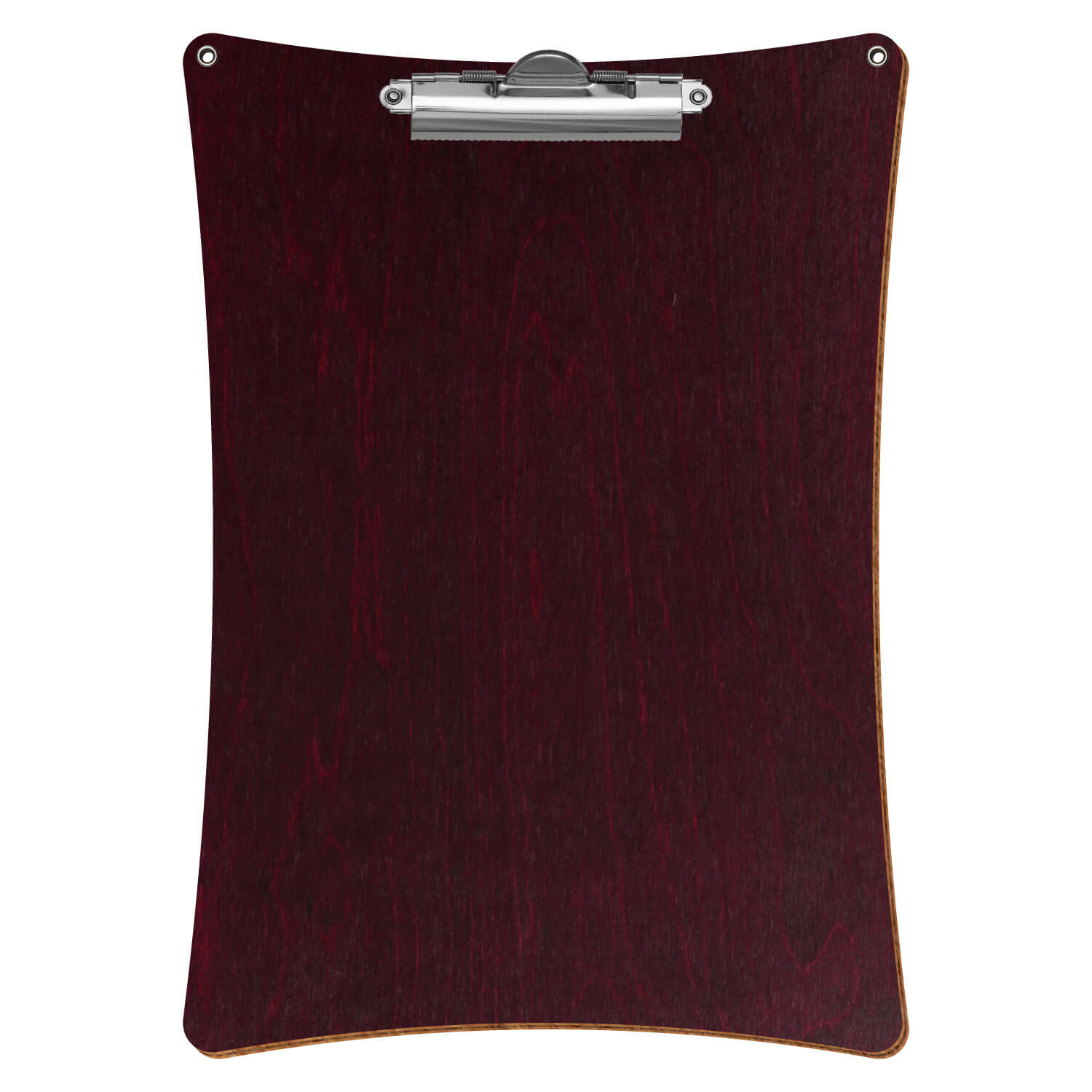 Bütic Holz-Klemmbrett konkav violett mit Aufhängeösen in A4 hochkant mit silberner Zahnklemme