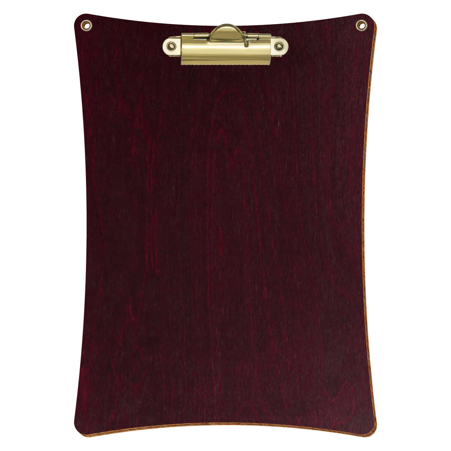 Bütic Holz-Klemmbrett konkav violett mit Aufhängeösen in A5 hochkant mit goldener Zahnklemme