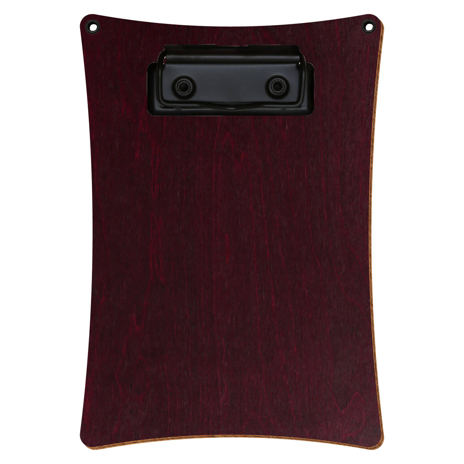 Bütic Holz-Klemmbrett konkav violett mit Aufhängeösen in A6 hochkant mit schwarzer Bügelklemme