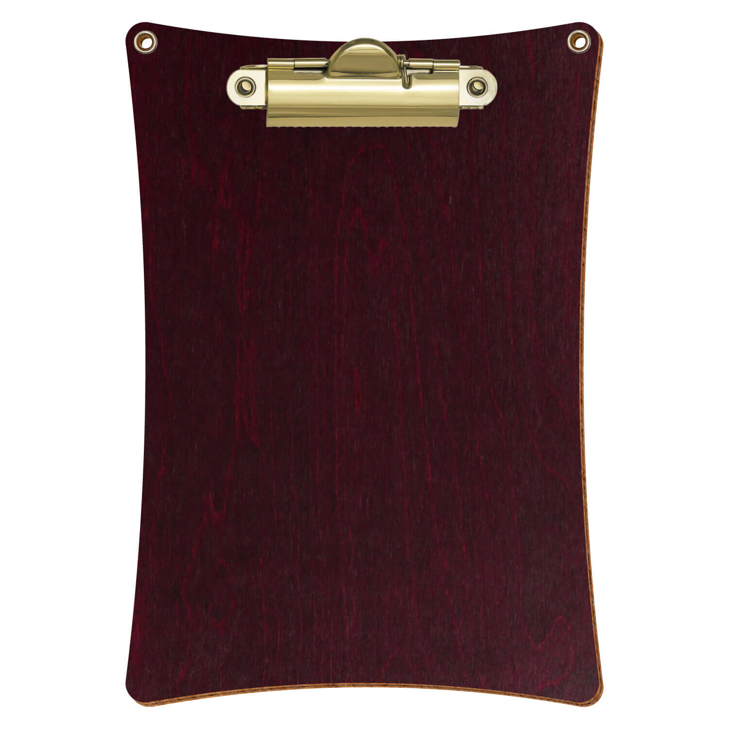 Bütic Holz-Klemmbrett konkav violett mit Aufhängeösen in A6 hochkant mit goldener Zahnklemme