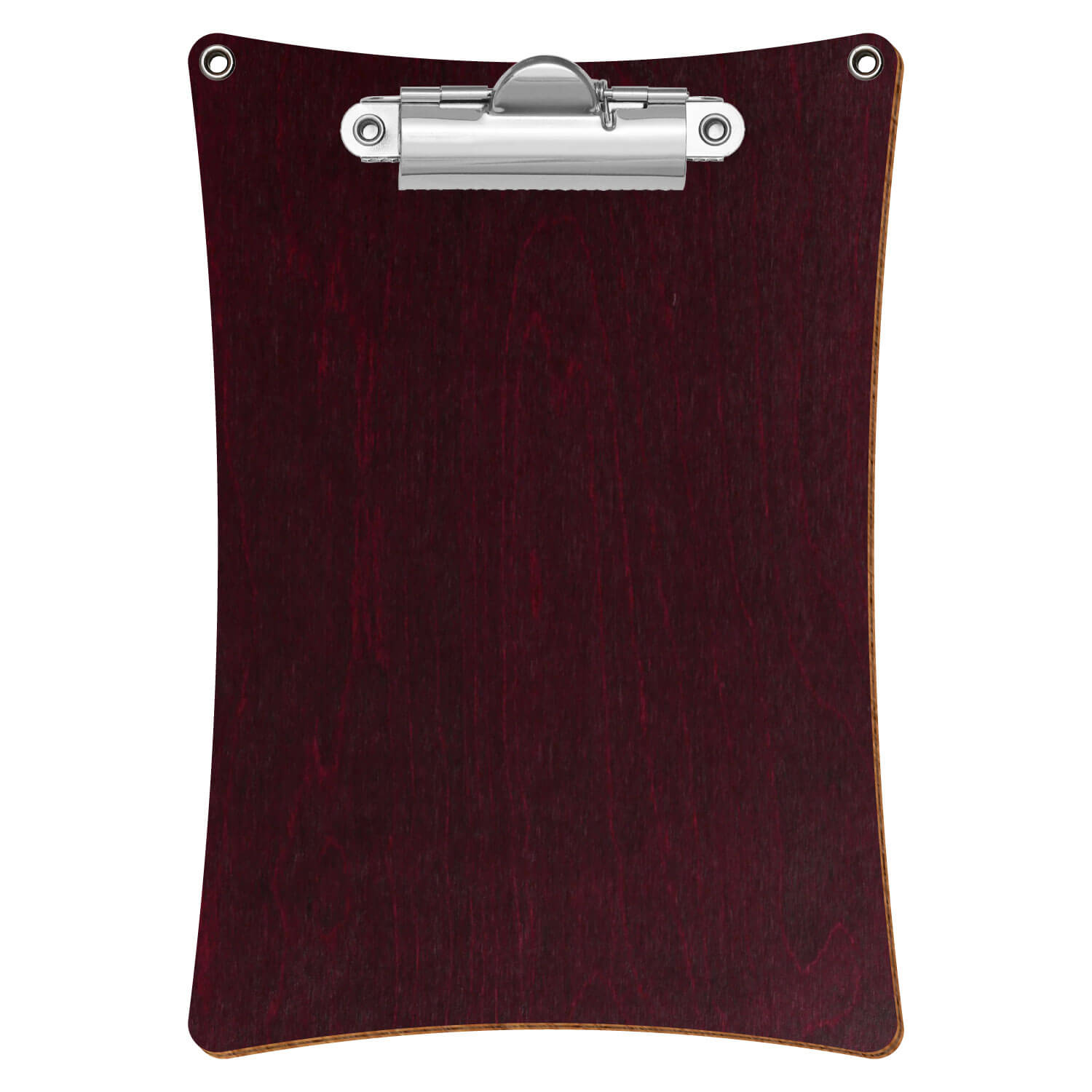 Bütic Holz-Klemmbrett konkav violett mit Aufhängeösen in A6 hochkant mit silberner Zahnklemme