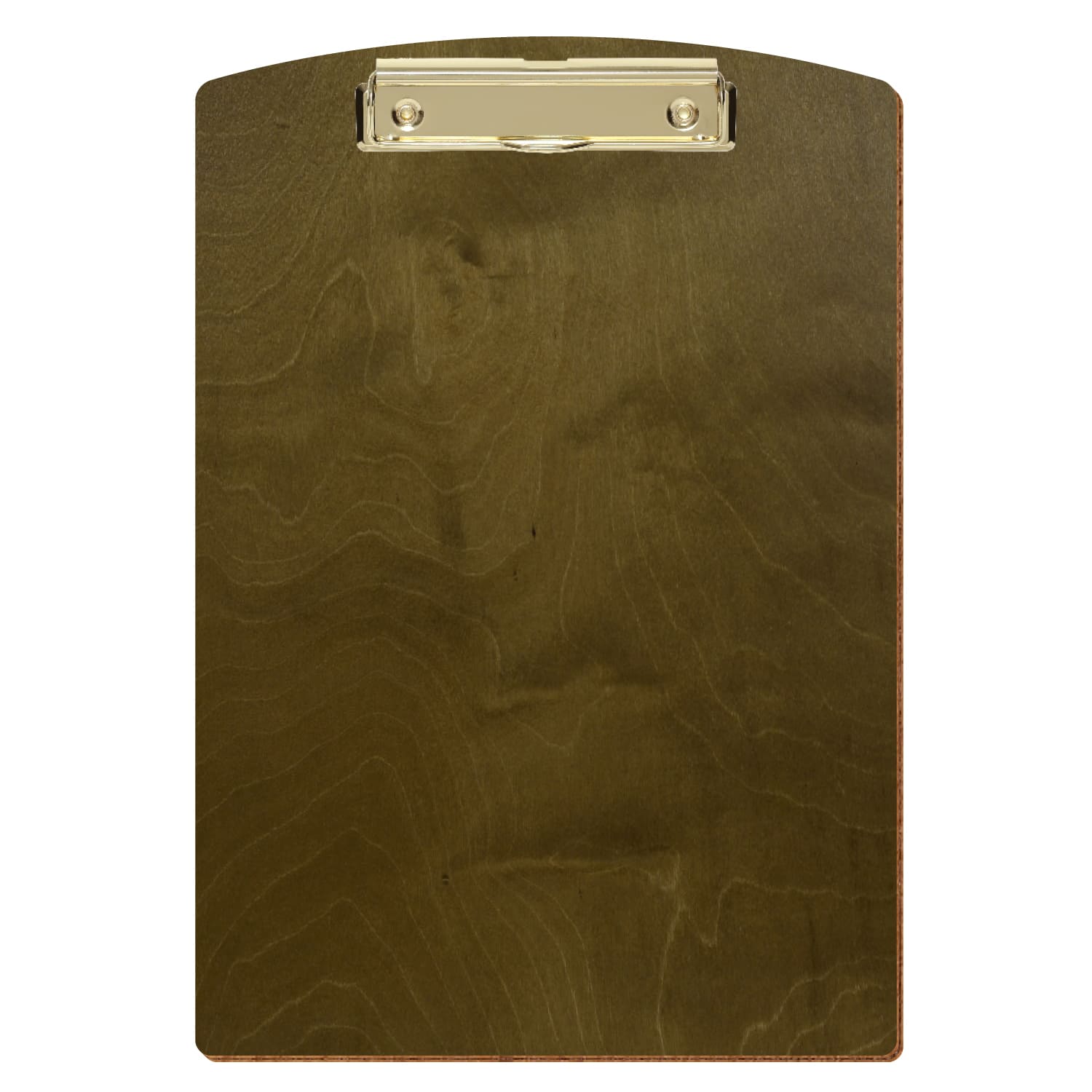 Klemmbrett Segmentform Nussbaum hell A4 hochkant Bügelklemme gold