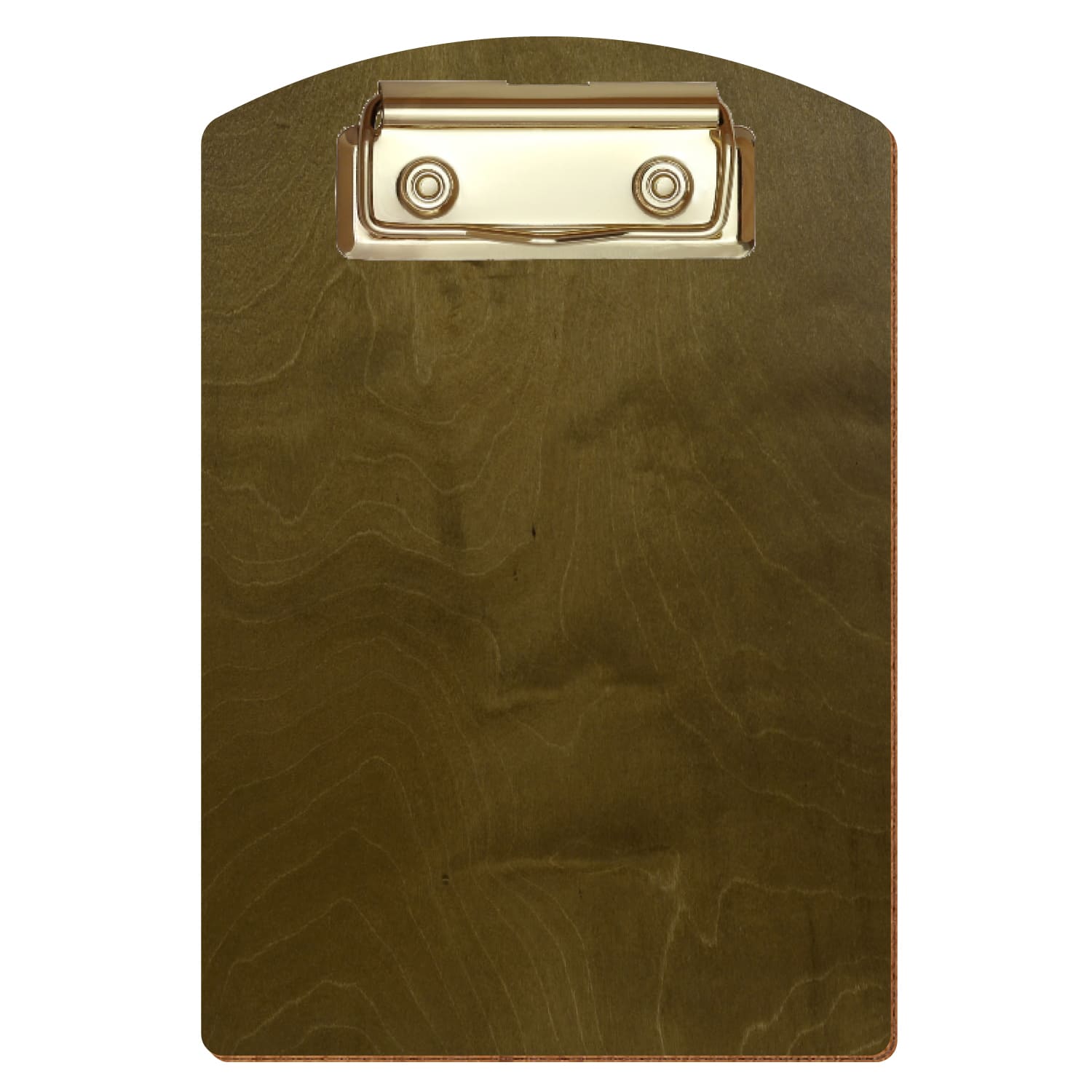 Klemmbrett Segmentform Nussbaum hell A6 hochkant Bügelklemme gold