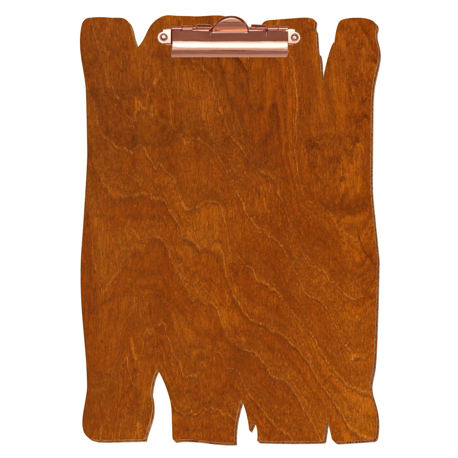 Klemmbrett Holzbrettform Rum A4 hochkant Zahnklemme roségold