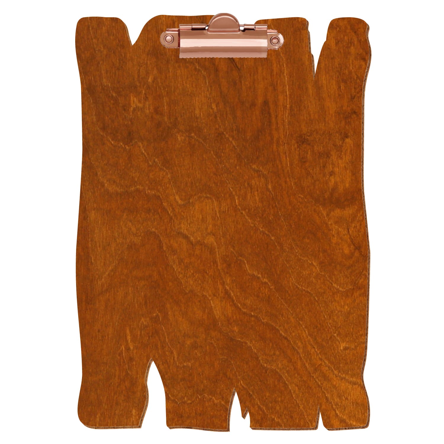 Klemmbrett Holzbrettform Rum A5 hochkant Zahnklemme roségold