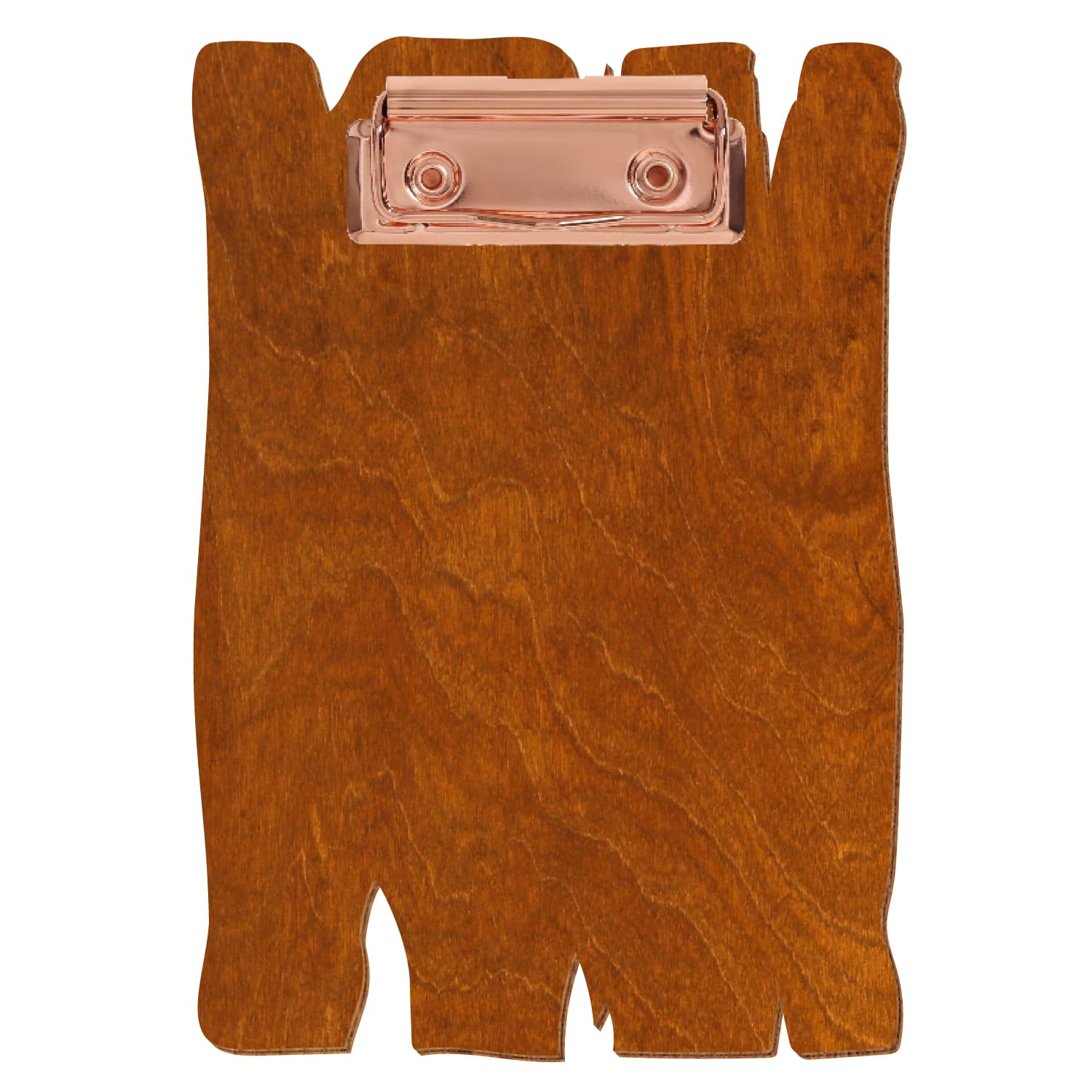 Klemmbrett Holzbrettform Rum A6 hochkant Bügelklemme roségold