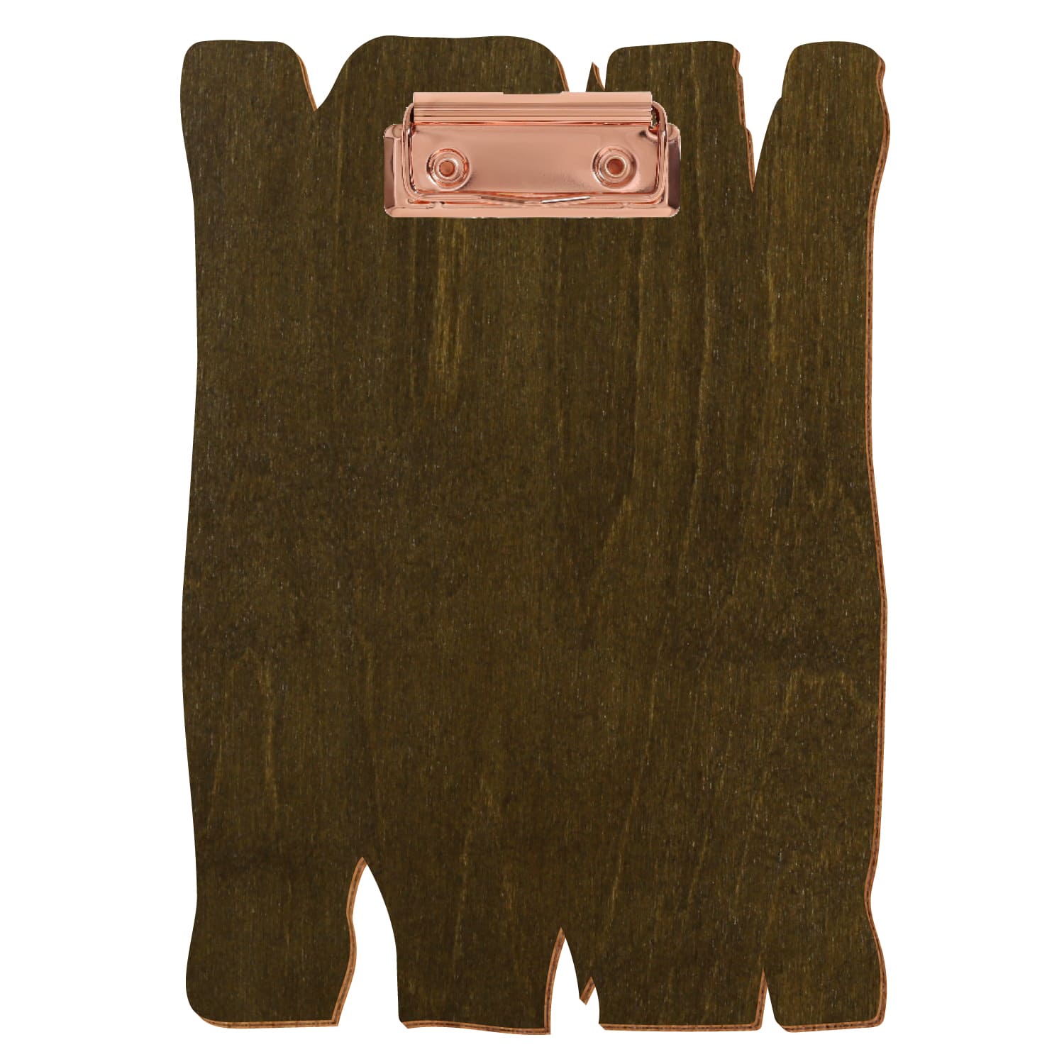 Klemmbrett Holzbrettform Haselnuss A5 hochkant Bügelklemme roségold