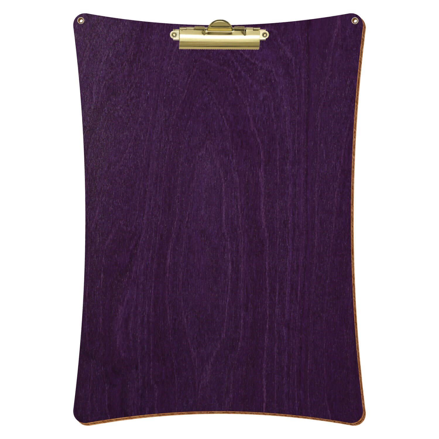 Bütic Holz-Klemmbrett konkav mit Aufhängeösen in der Farbe Lila mit Aufhängeösen in A3 hochkant mit goldener Zahnklemme