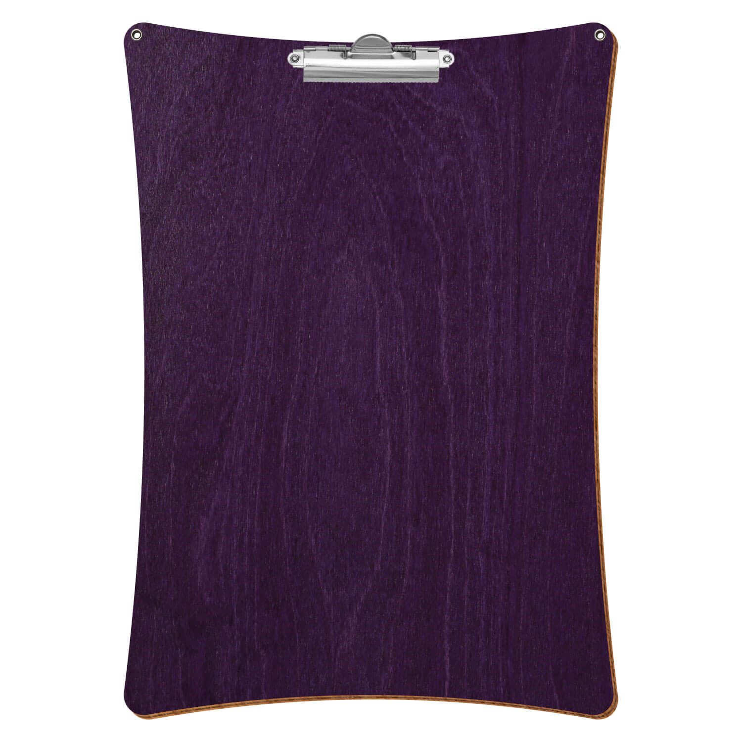 Bütic Holz-Klemmbrett konkav mit Aufhängeösen in der Farbe Lila mit Aufhängeösen in A3 hochkant mit silberner Zahnklemme
