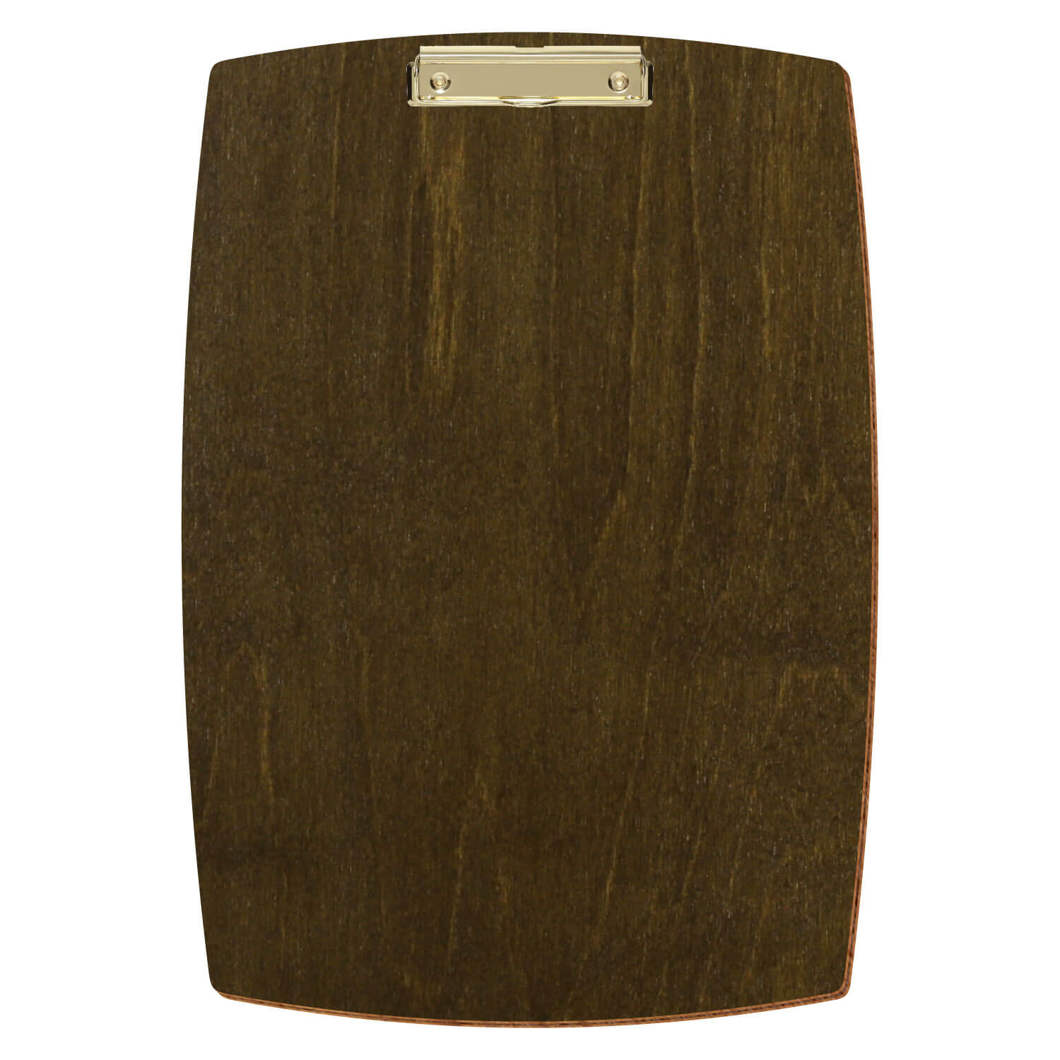 Bütic Holz-Klemmbrett konvex in der Farbe Haselnuss in A3 hochkant mit goldener Bügelklemme