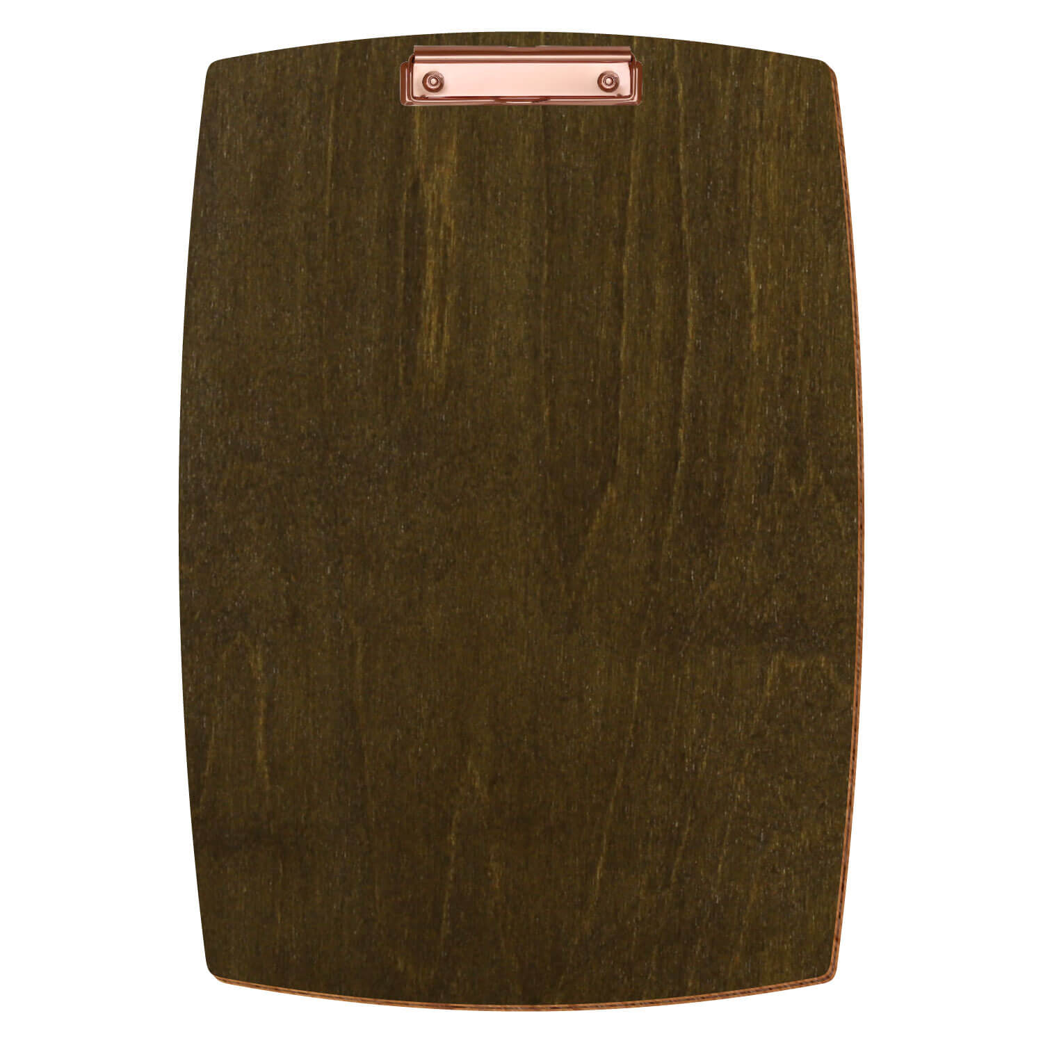 Bütic Holz-Klemmbrett konvex in der Farbe Haselnuss in A3 hochkant mit roségoldener Bügelklemme