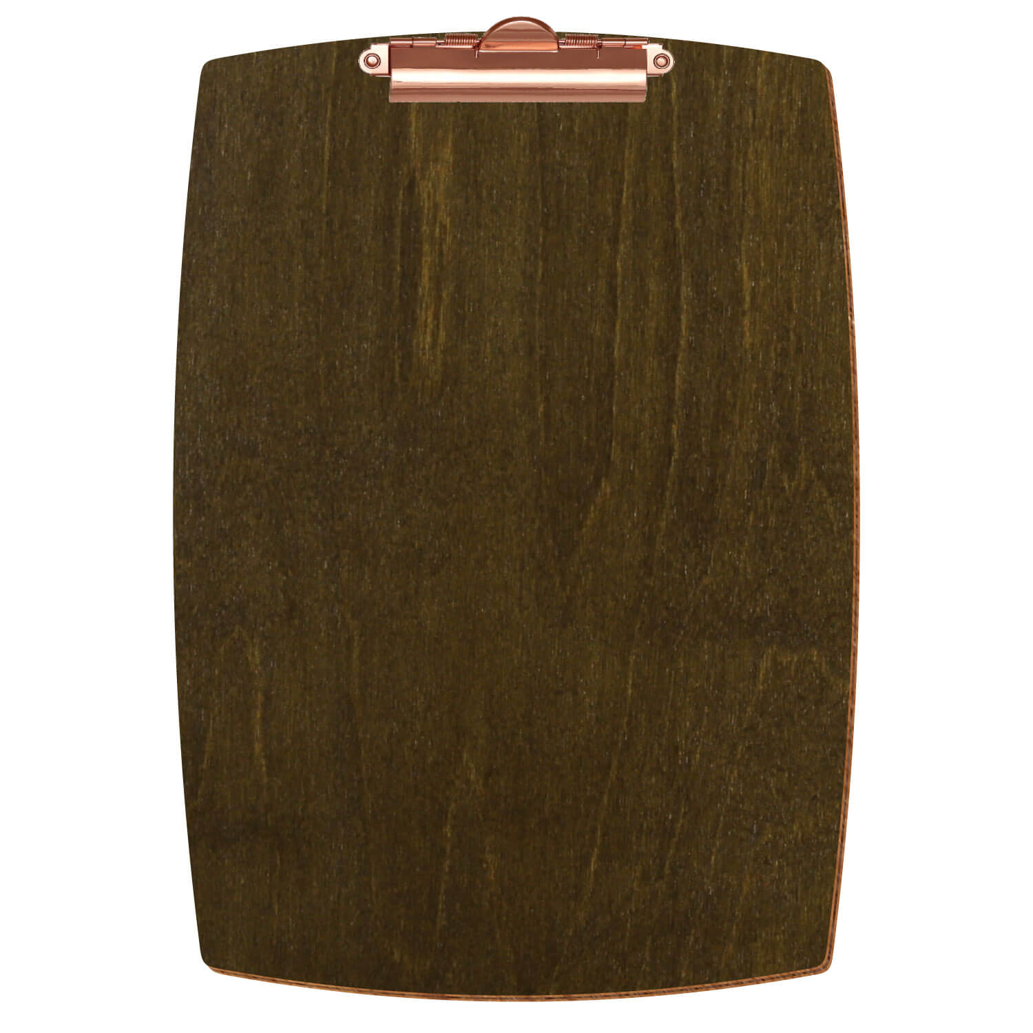 Bütic Holz-Klemmbrett konvex in der Farbe Haselnuss in A4 hochkant mit roségoldener Zahnklemme