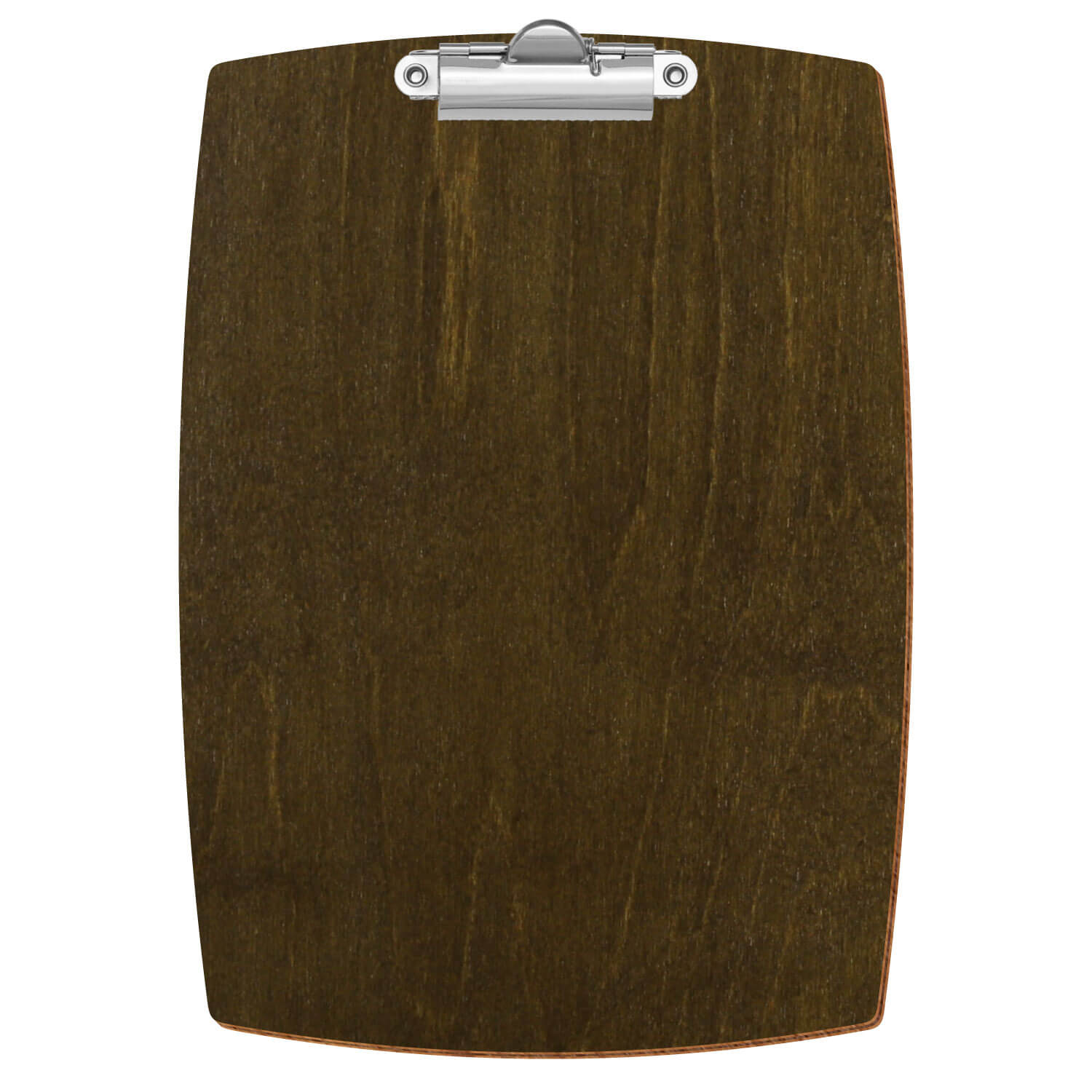 Bütic Holz-Klemmbrett konvex in der Farbe Haselnuss in A5 hochkant mit silberner Zahnklemme