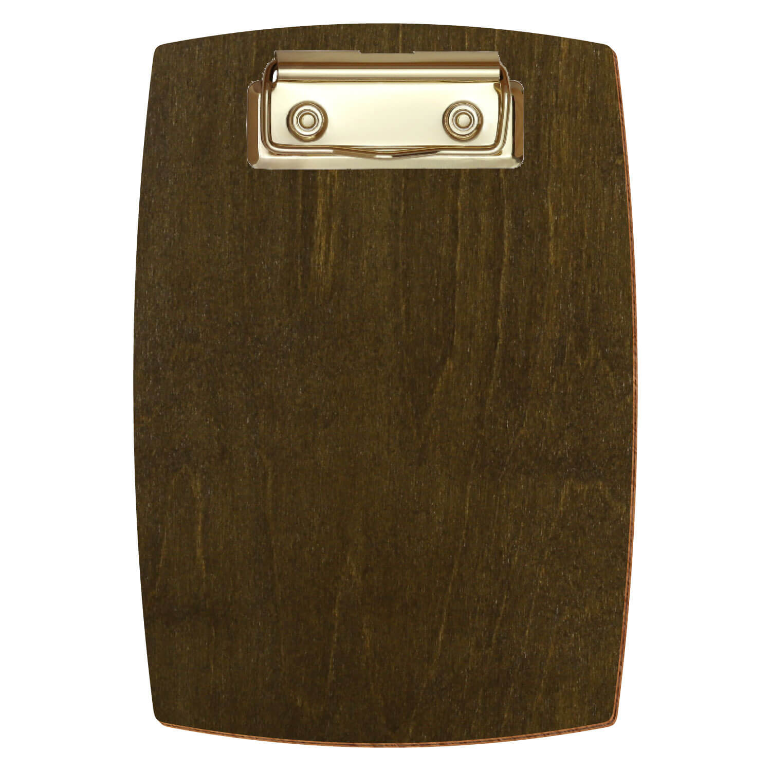 Bütic Holz-Klemmbrett konvex in der Farbe Haselnuss in A6 hochkant mit goldener Bügelklemme