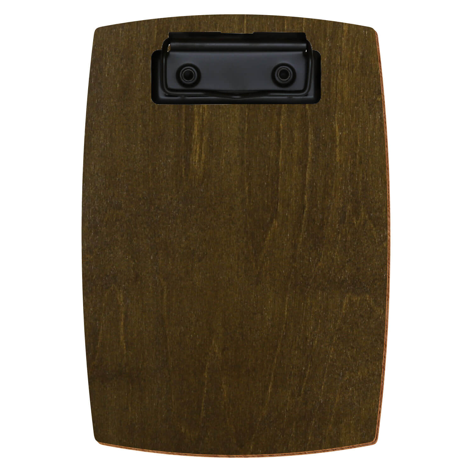 Bütic Holz-Klemmbrett konvex in der Farbe Haselnuss in A6 hochkant mit schwarzer Bügelklemme