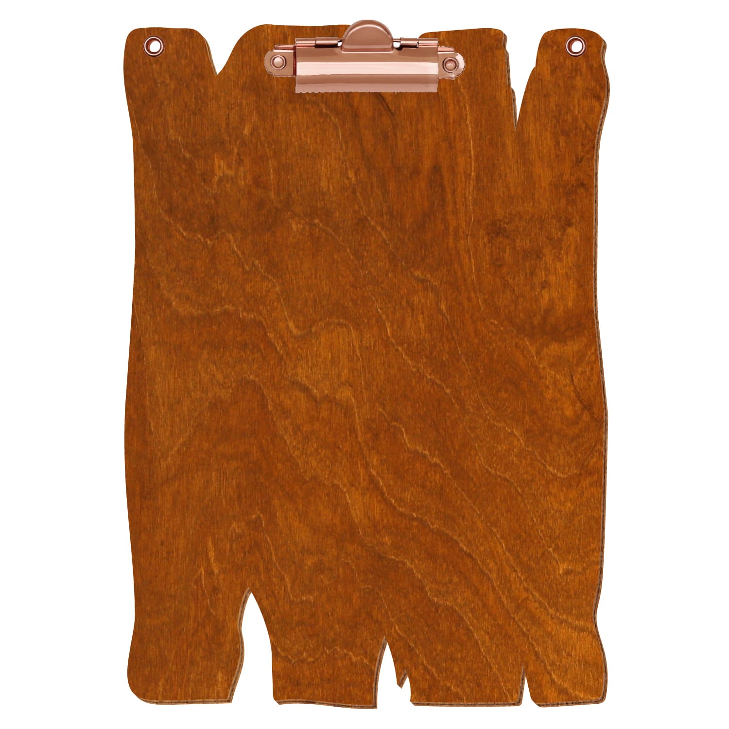 Klemmbrett Holzbrettform mit 2 Ösen Rum A5 hochkant Zahnklemme roségold