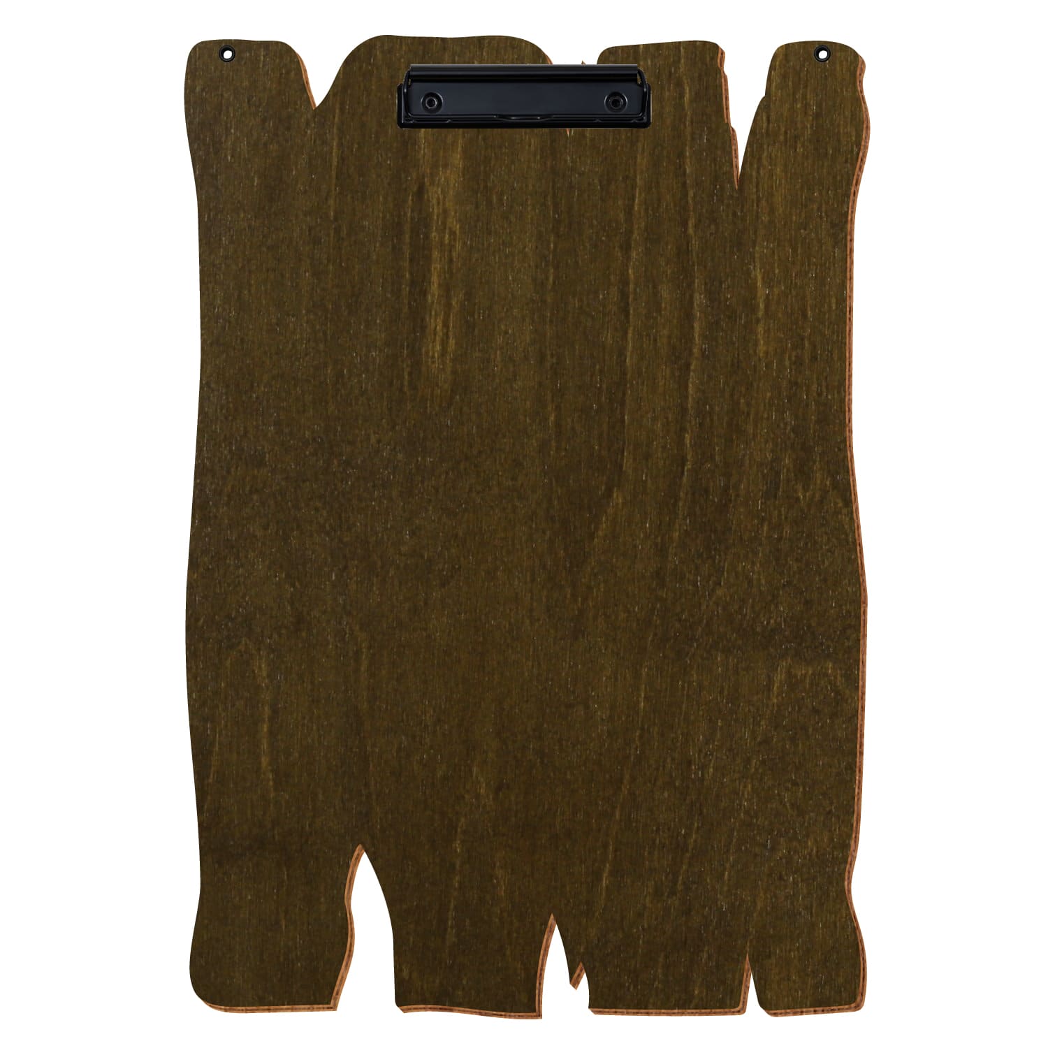 Klemmbrett Holzbrettform mit 2 Ösen Haselnuss A3 hochkant Bügelklemme schwarz